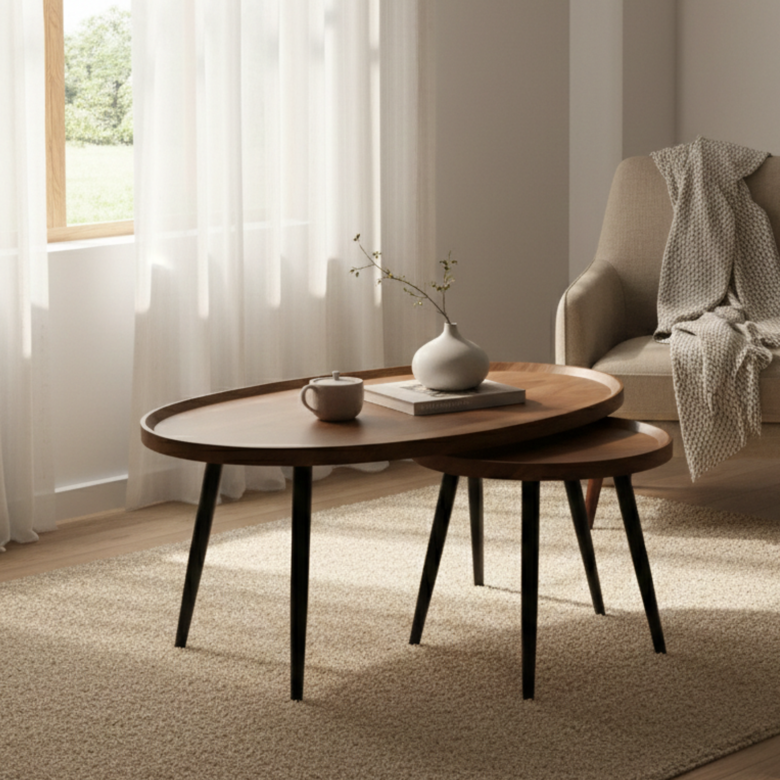 Irregular Wooden Side Table