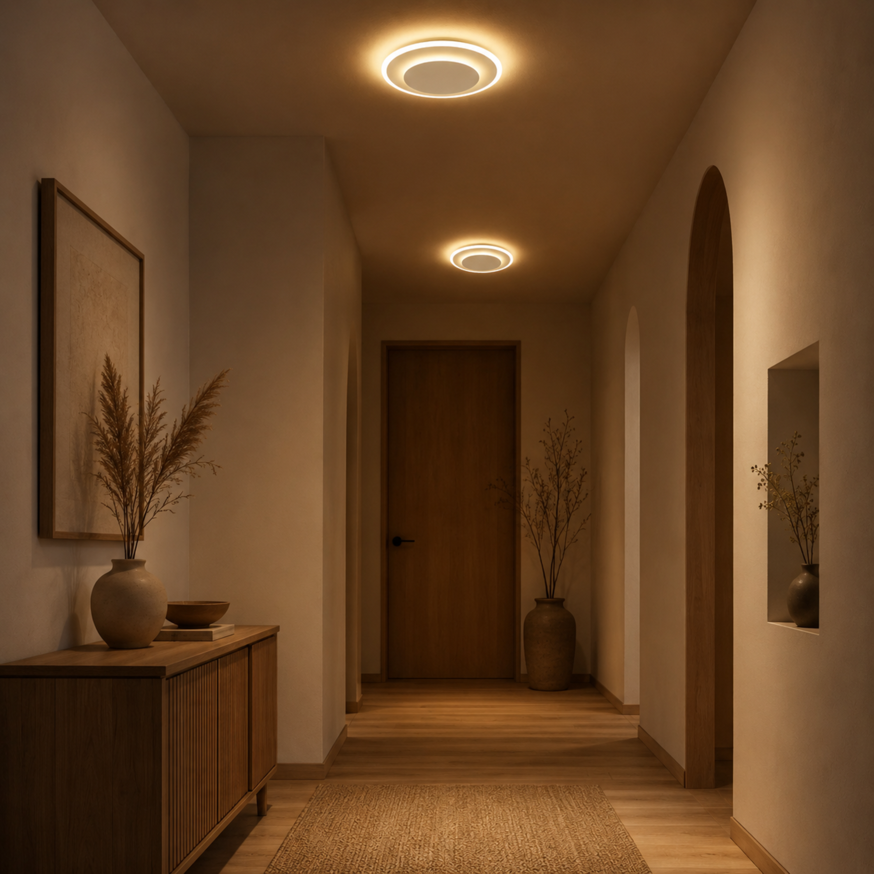 White Round LED Flush Mount Ceiling Light