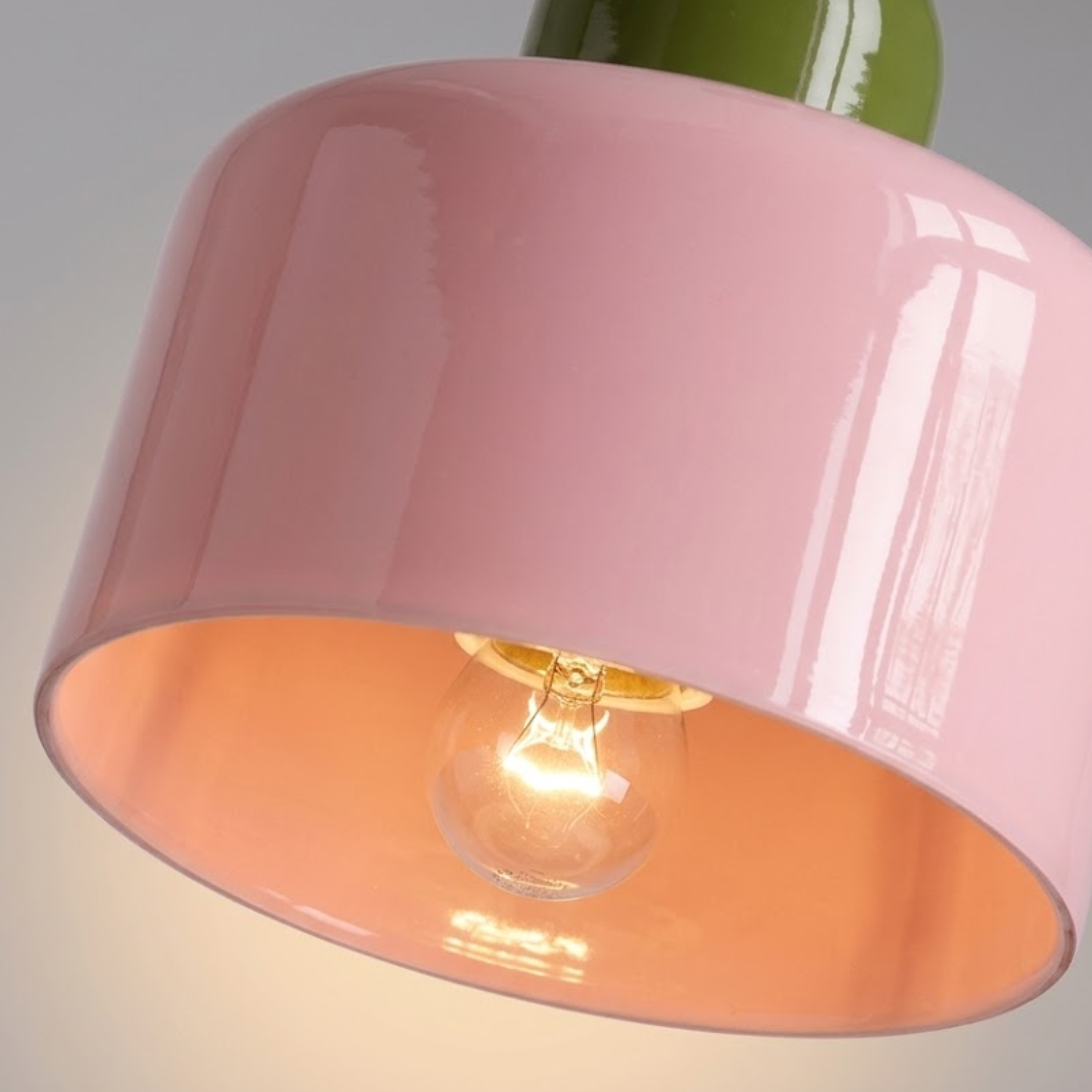 Glass Drum Pendant Light