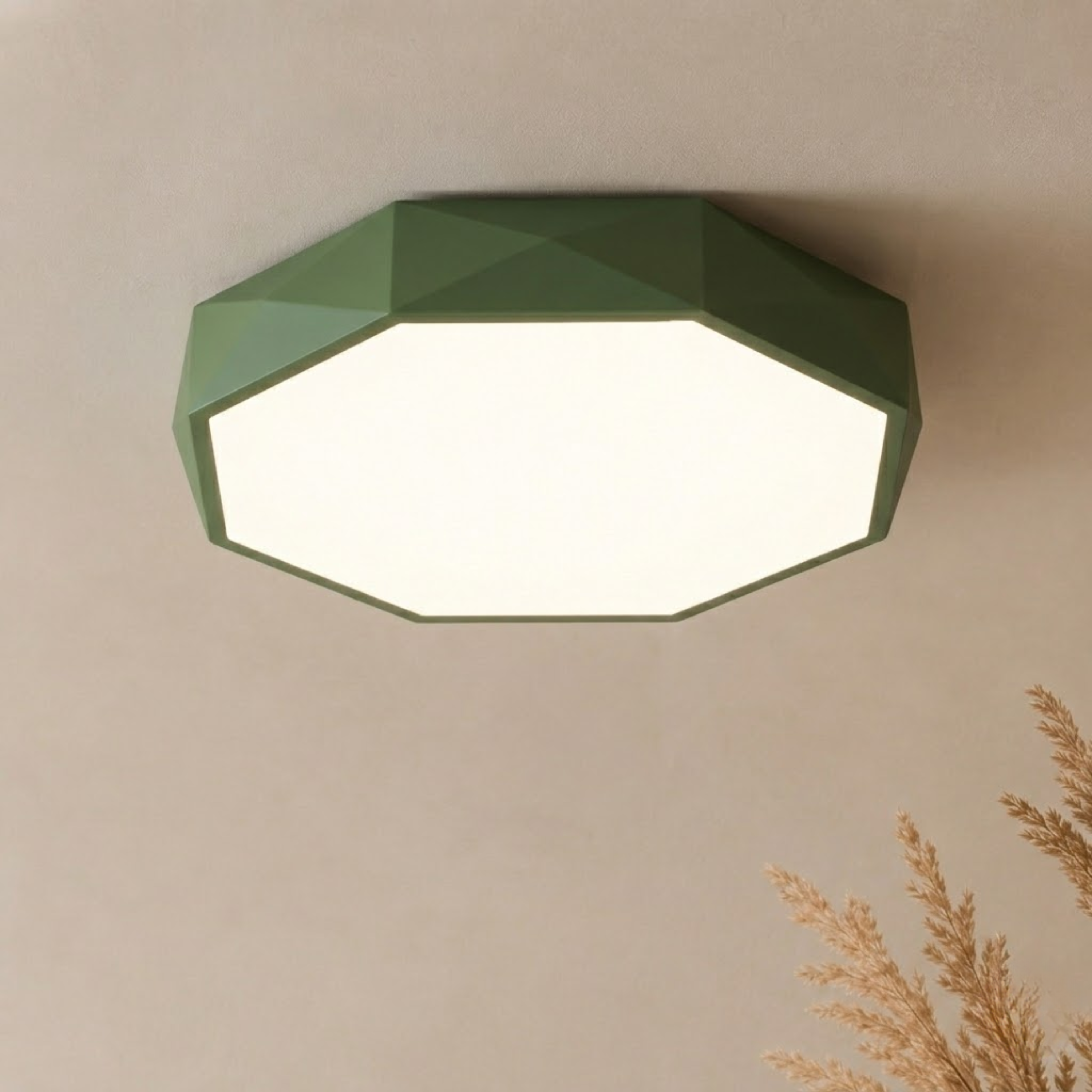 Gray Geometric LED Flush Mount Ceiling Light