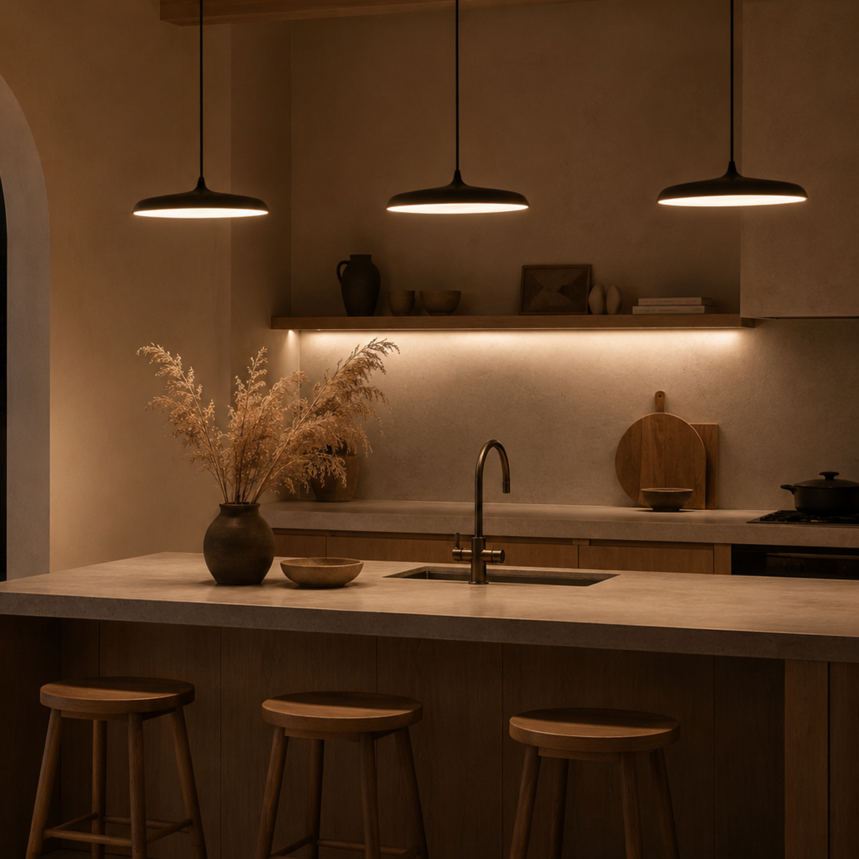 Black Slim Aluminium LED Pendant Ceiling Light