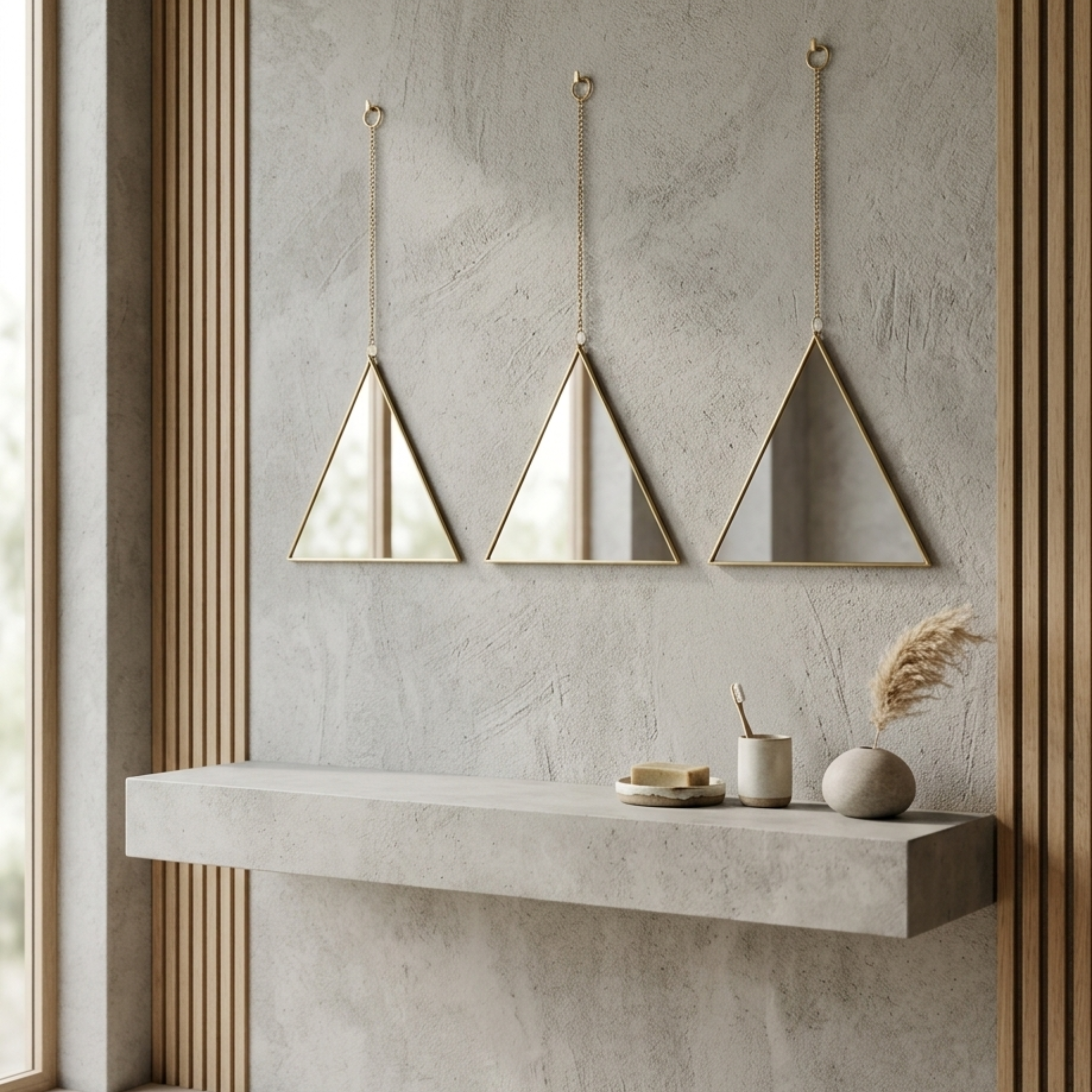 Modern Gold Triangle Mirror