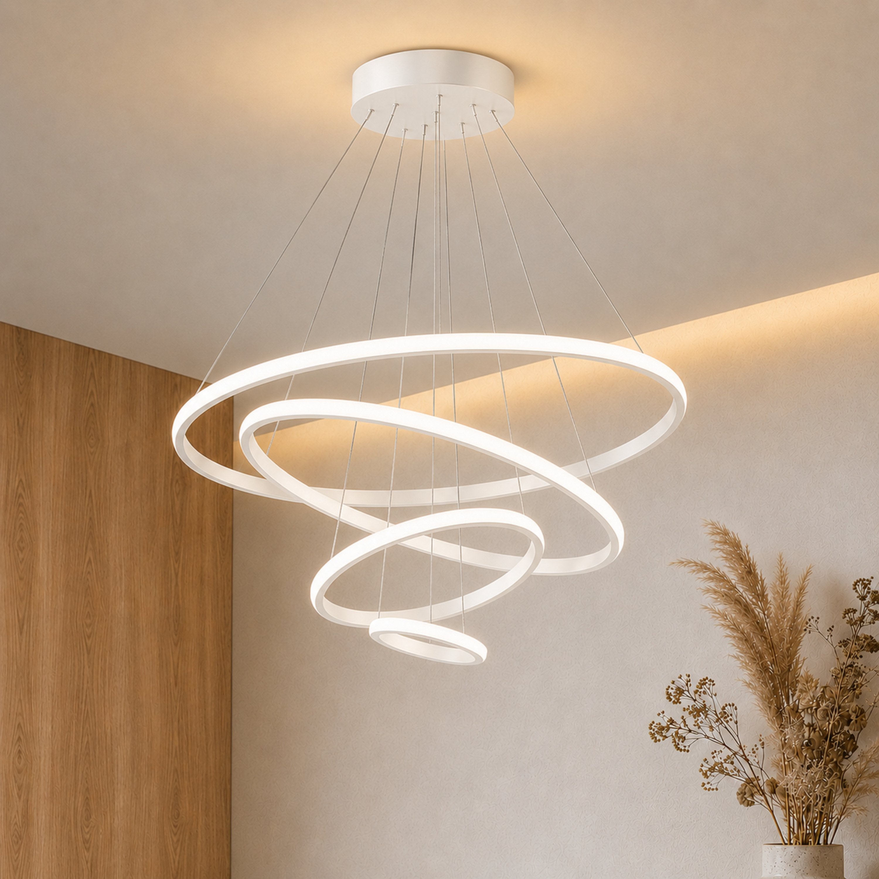 Gold Ring LED Pendant Chandelier Ceiling Light