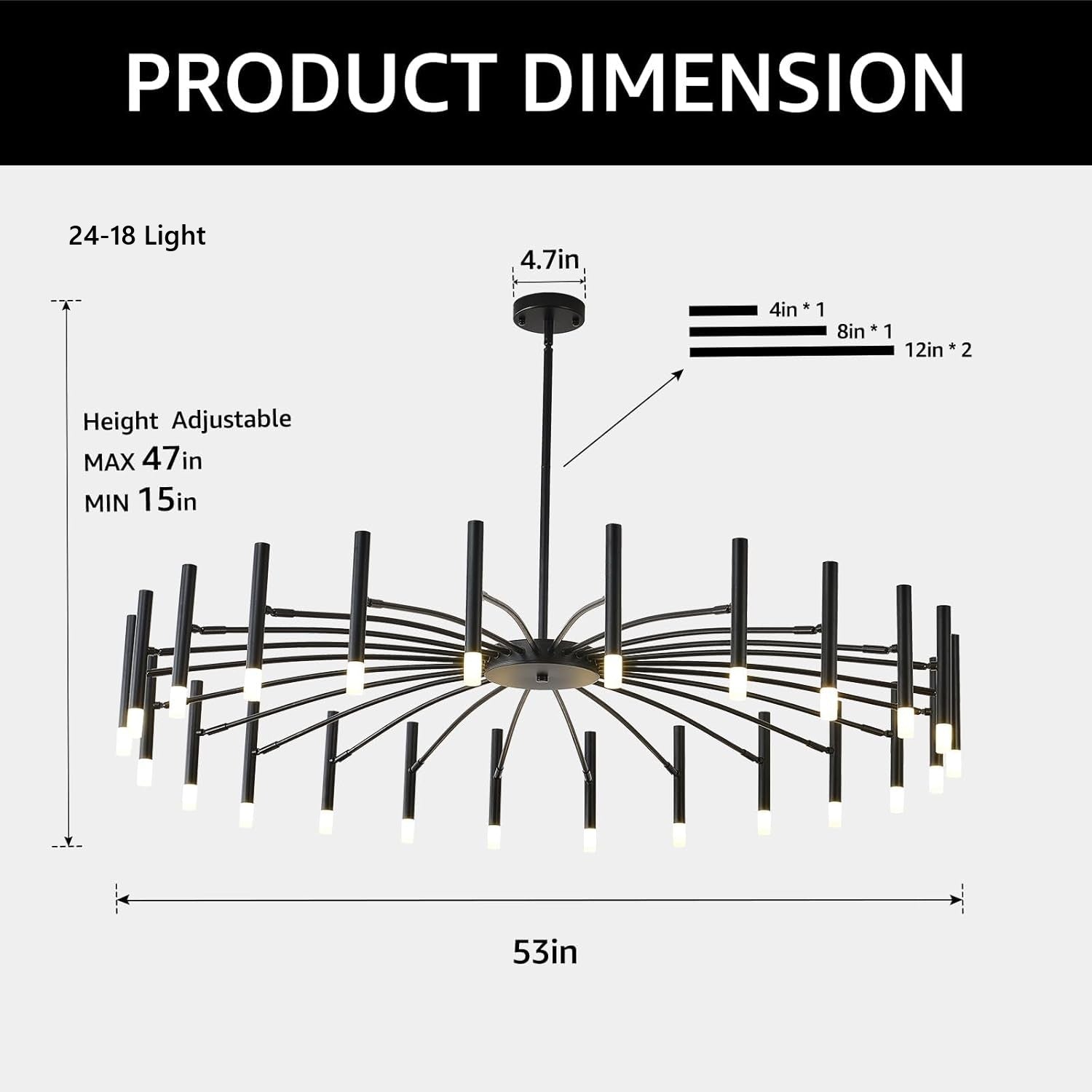 Berny Ceiling Modern Chandelier 12/18/24 Lights