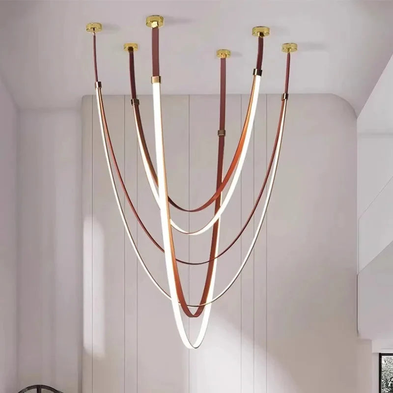 Beza Leather Belt Pendant Light