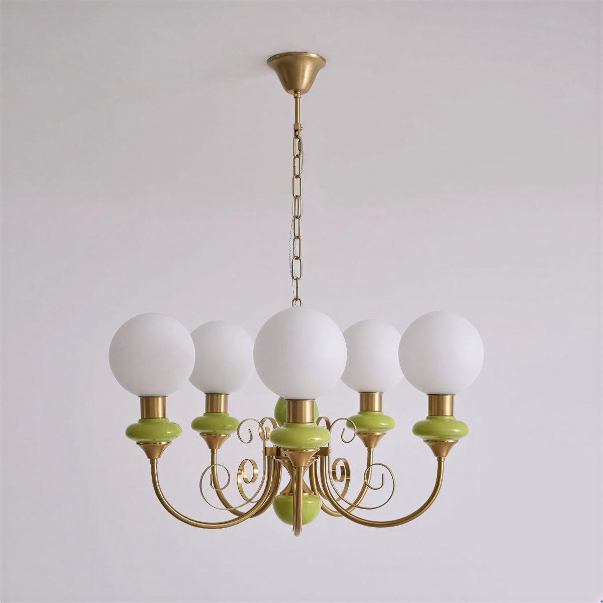 Chandelier Light With Modern Glass Globe Design