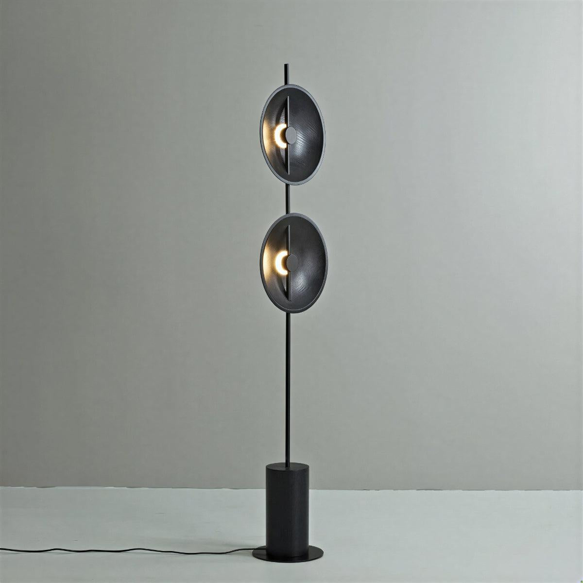 Contemporary Floor Lamp With Artistic Dual Disc Design