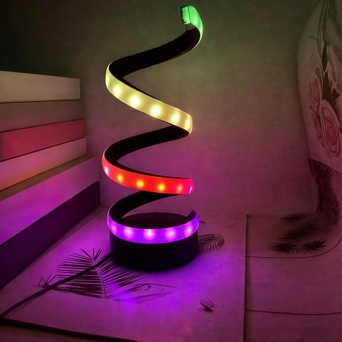 Curly Spiral Modern Table Lamp With USB-Powered Dimmable Lighting