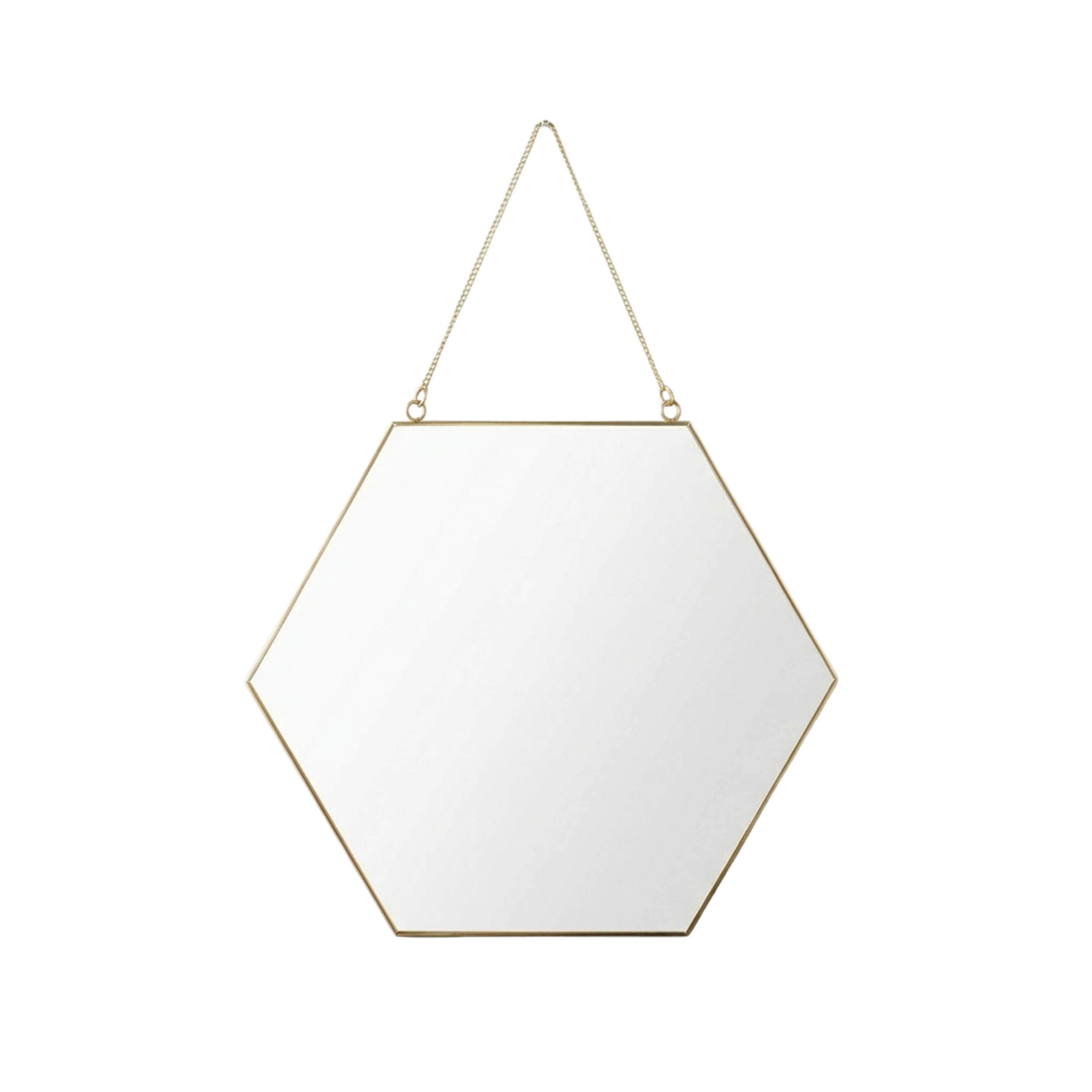Hexagonal Gold Frame Wall Mirror