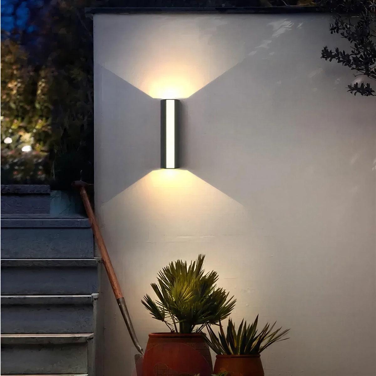 Exterior Outdoor Wall Light With Wide Up Down Lighting