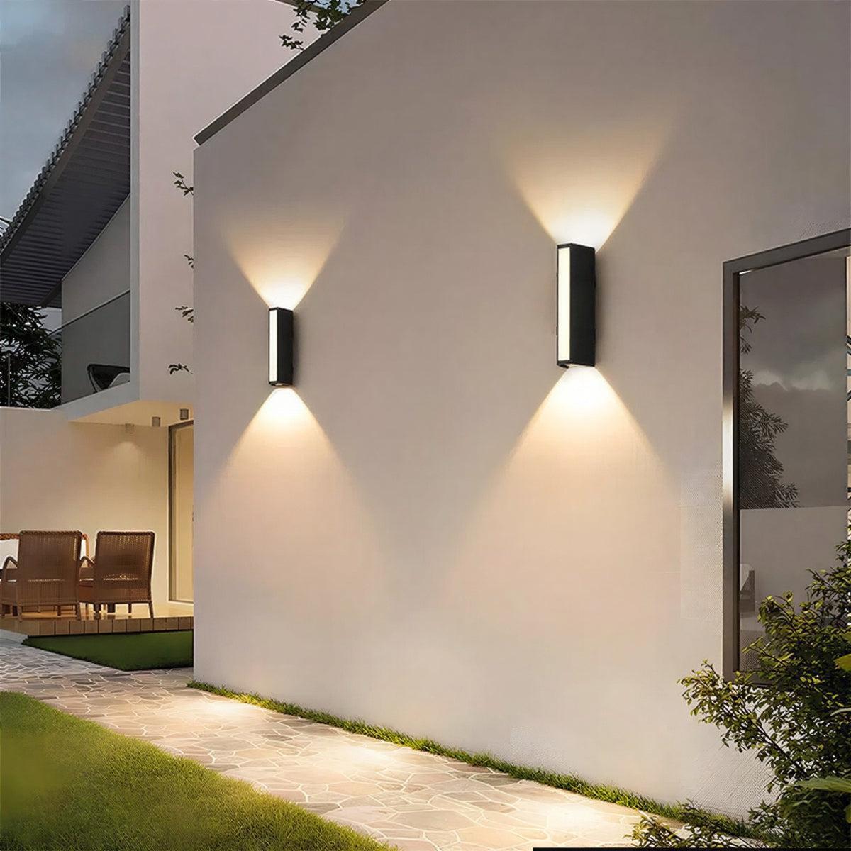 Exterior Outdoor Wall Light With Wide Up Down Lighting