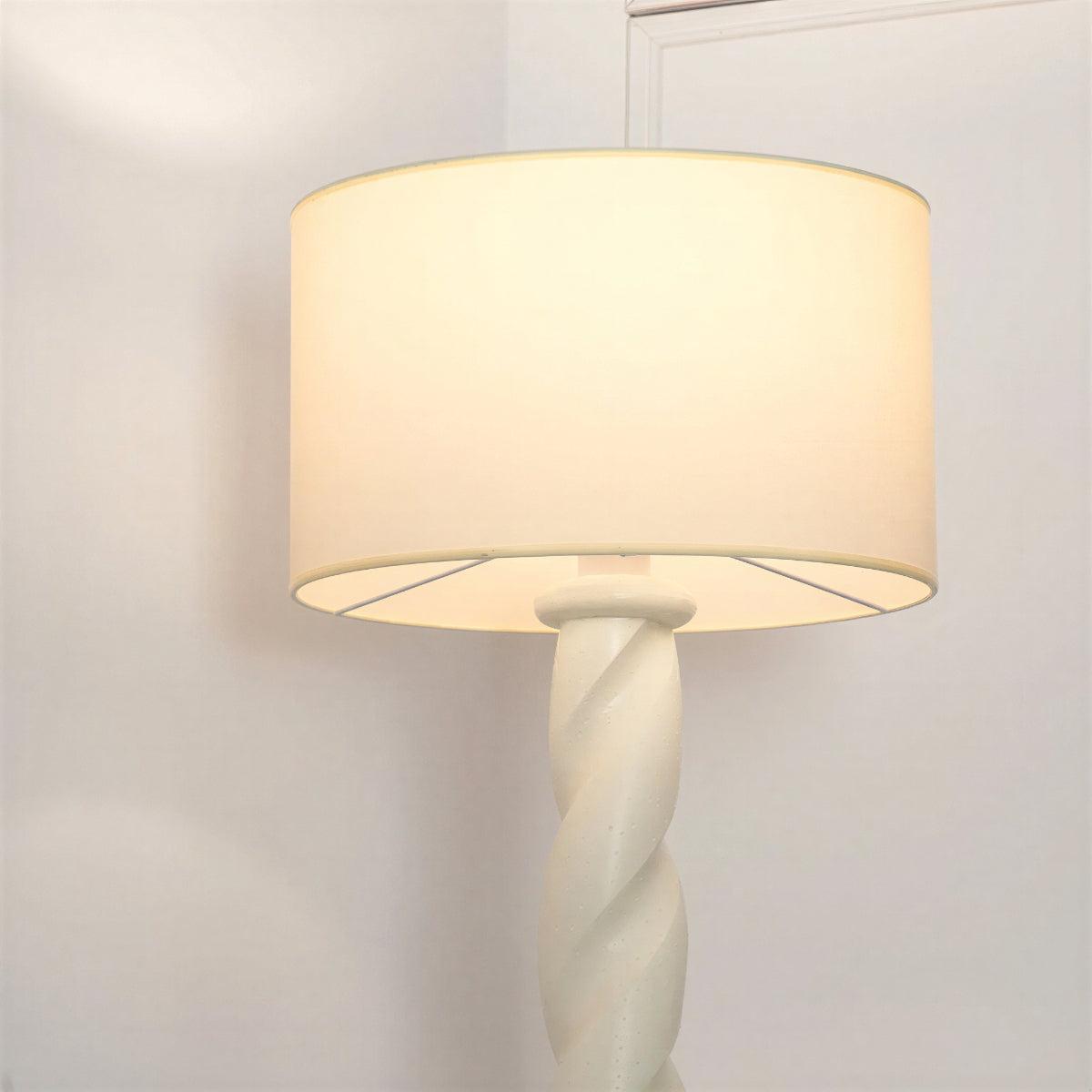 Floor Lamp With Swirl Twist Base and Drum Shade