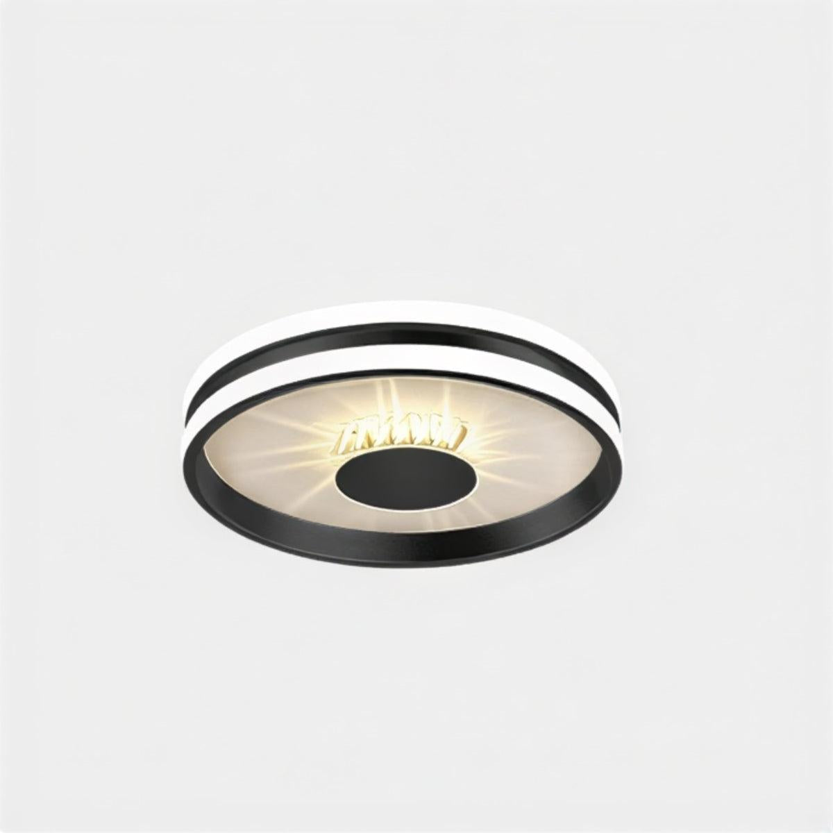 Flush Mount Ceiling Light With Modern Crystal Accents