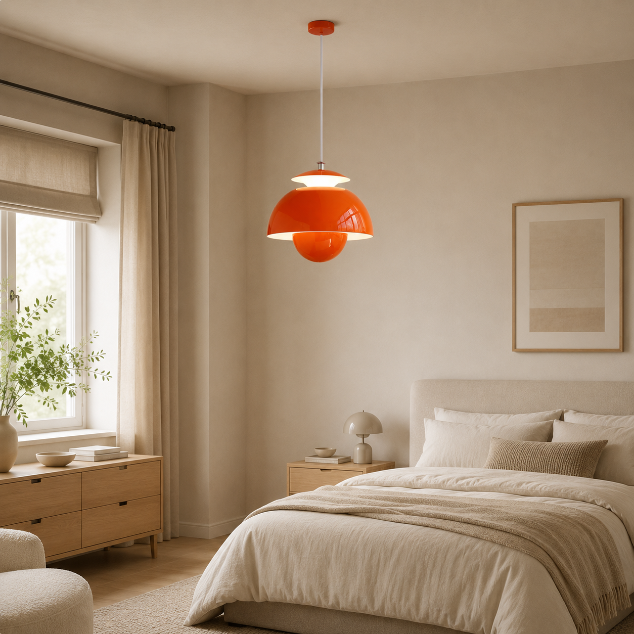 Green Dome Pendant Ceiling Light Orange 2