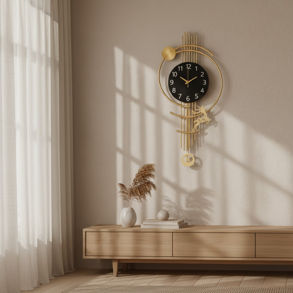 Living Room Golden Wall Clock