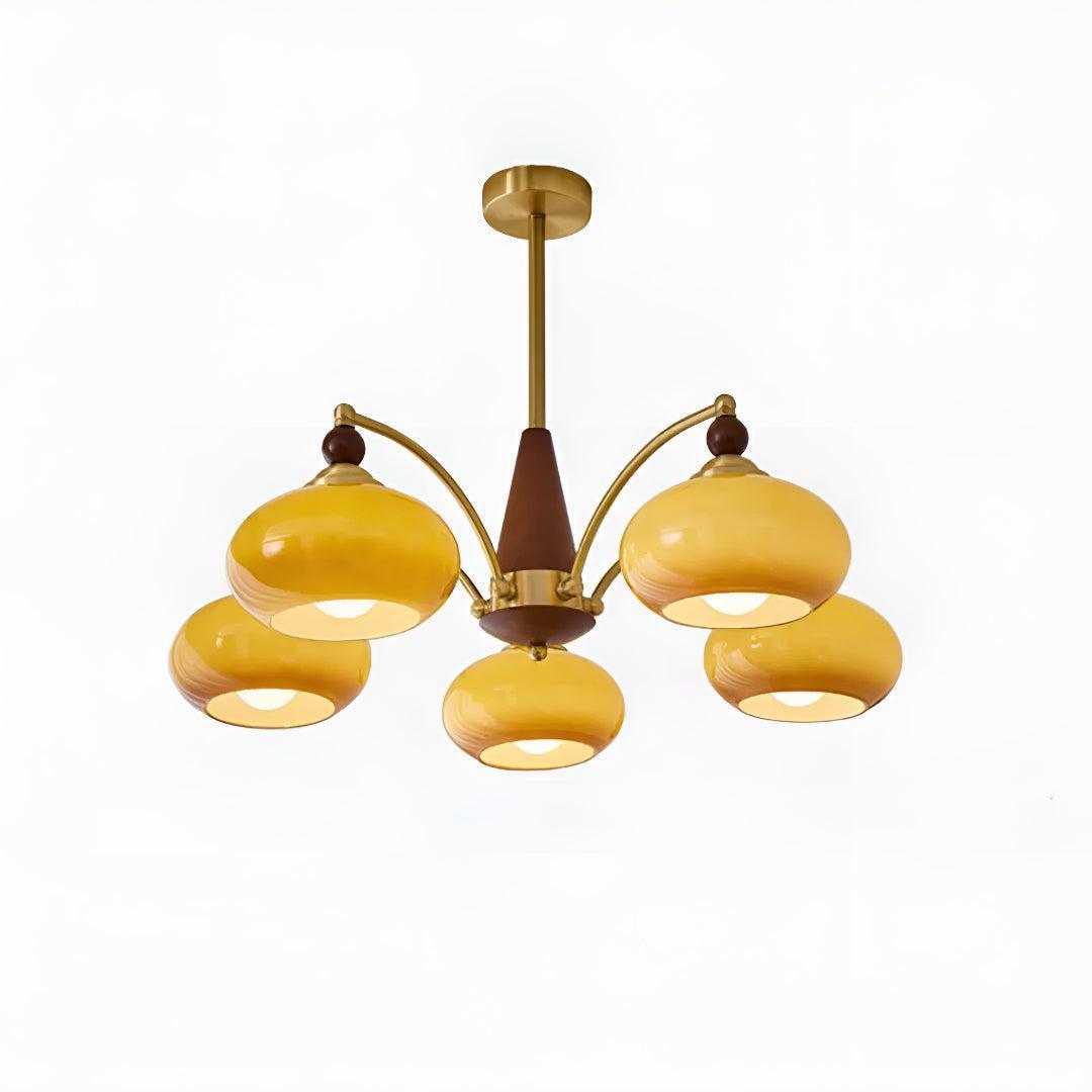 Mid Century Chandelier Light With Glass Shades For Dining Room