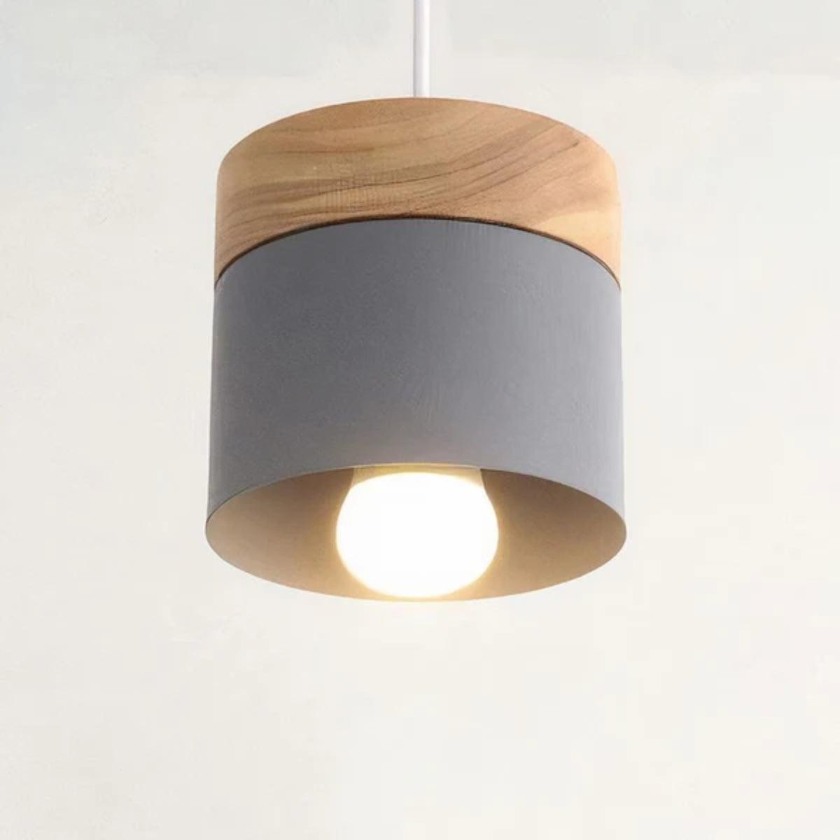 Modern Ceiling Pendant Light With Stylish Minimalistic Wooden Base
