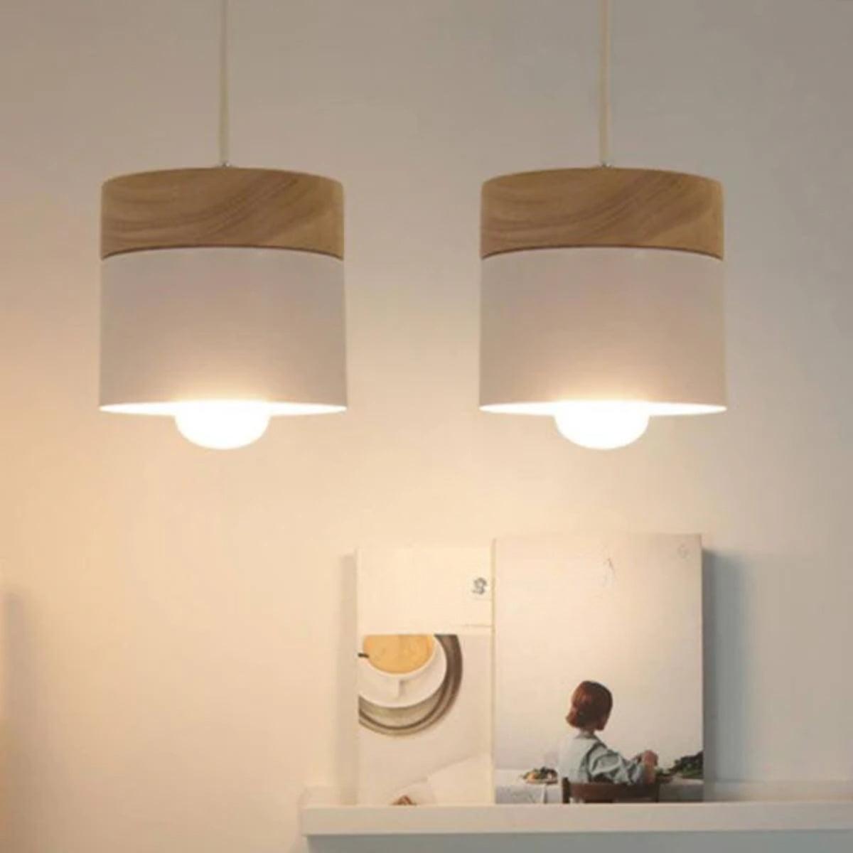 Modern Ceiling Pendant Light With Stylish Minimalistic Wooden Base