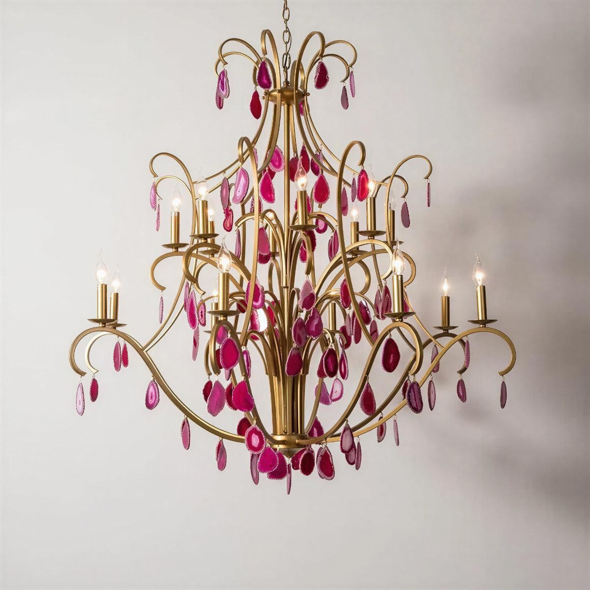Modern Crystal Chandelier Light With Agate Design