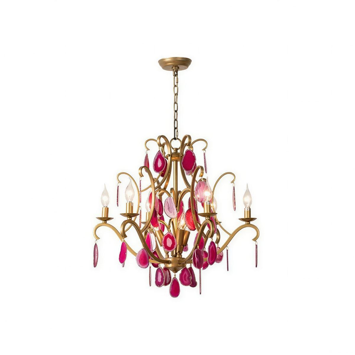 Modern Crystal Chandelier Light With Agate Design