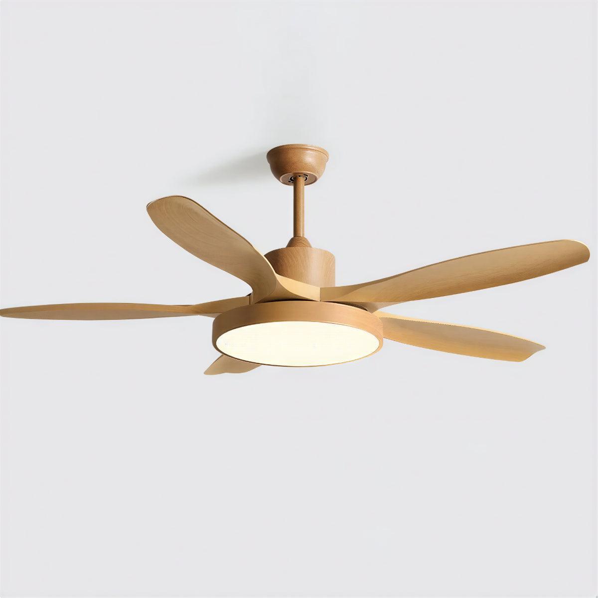 Modern Wooden Ceiling Fan With Light and Remote Control