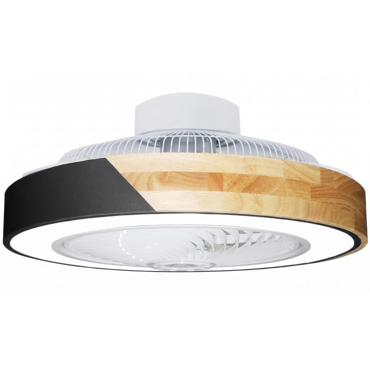 Wood Trim Flush Mount Ceiling Fan Light