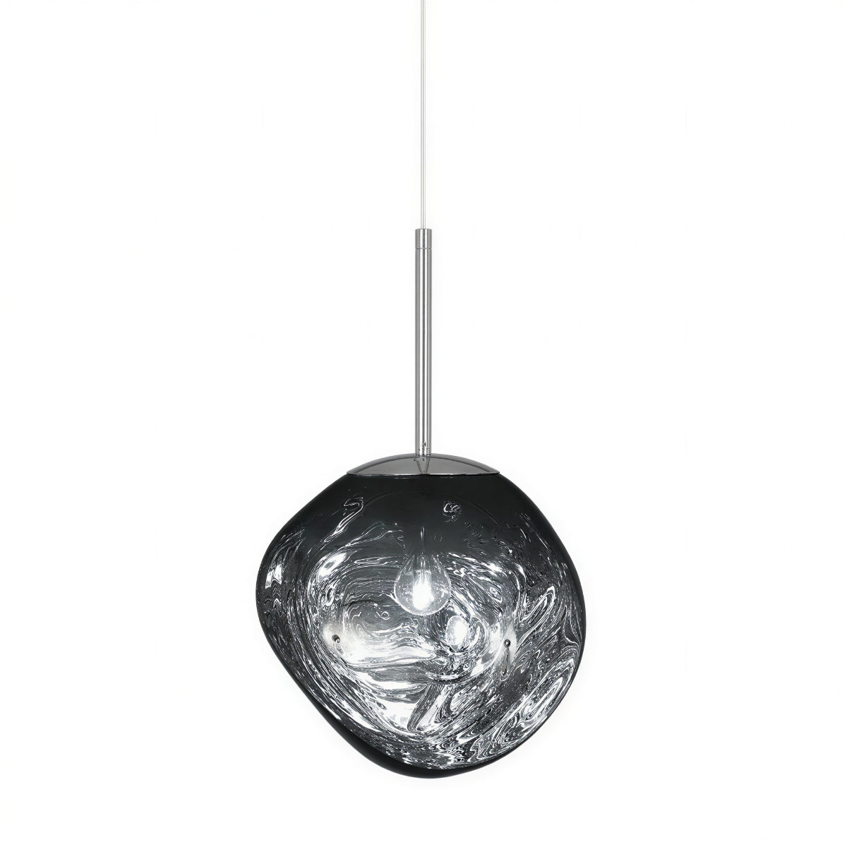 Pendant Light with Sculptural Molten Glass Styled Shade