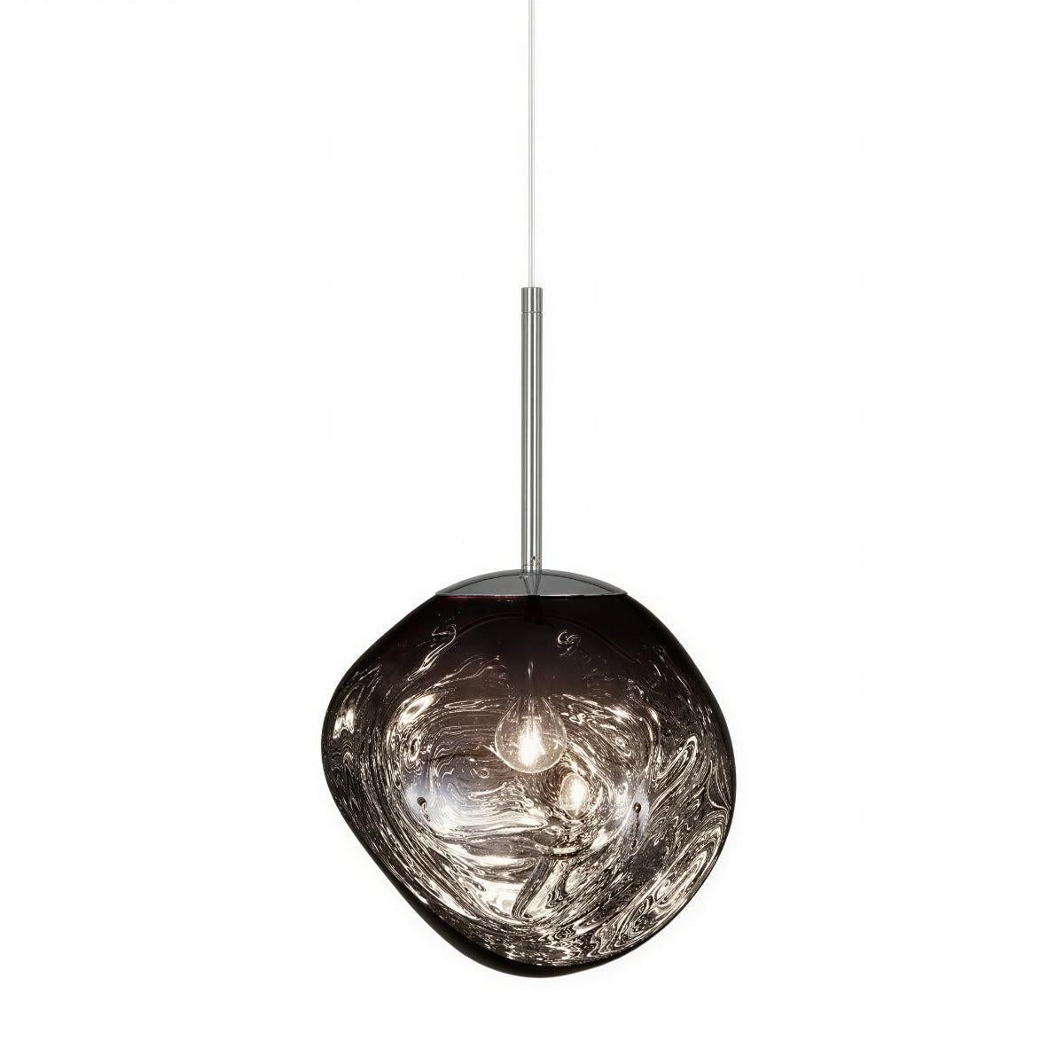 Pendant Light with Sculptural Molten Glass Styled Shade
