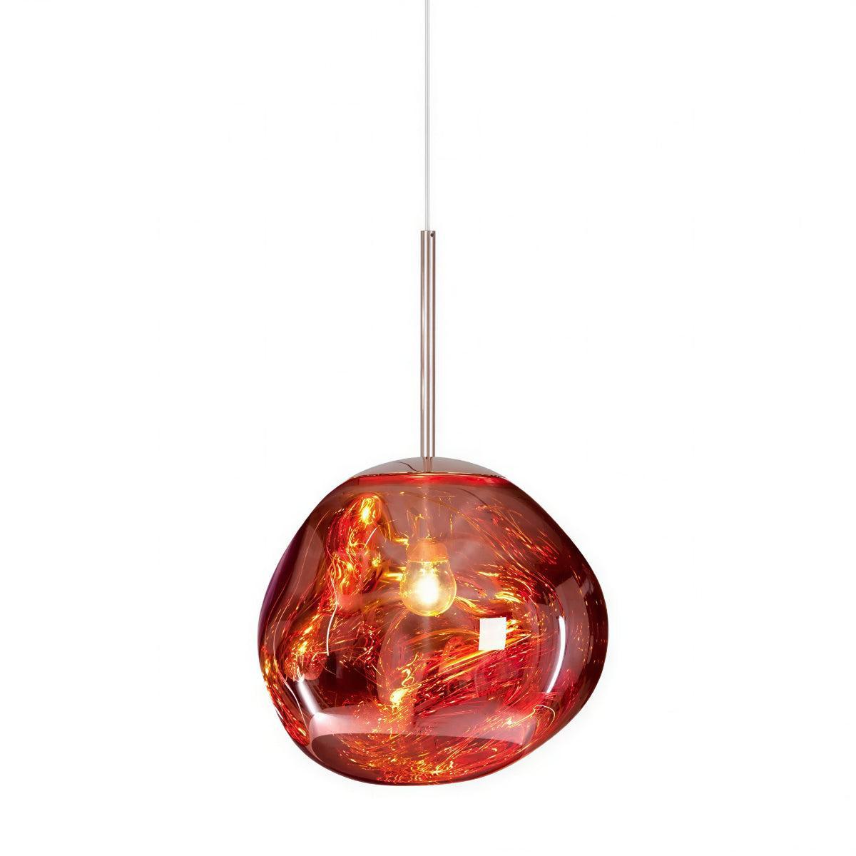 Pendant Light with Sculptural Molten Glass Styled Shade