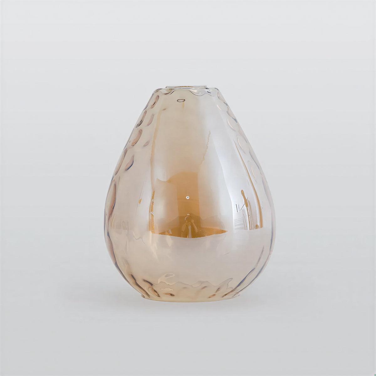 Wood Glass Teardrop Pendant Ceiling Light