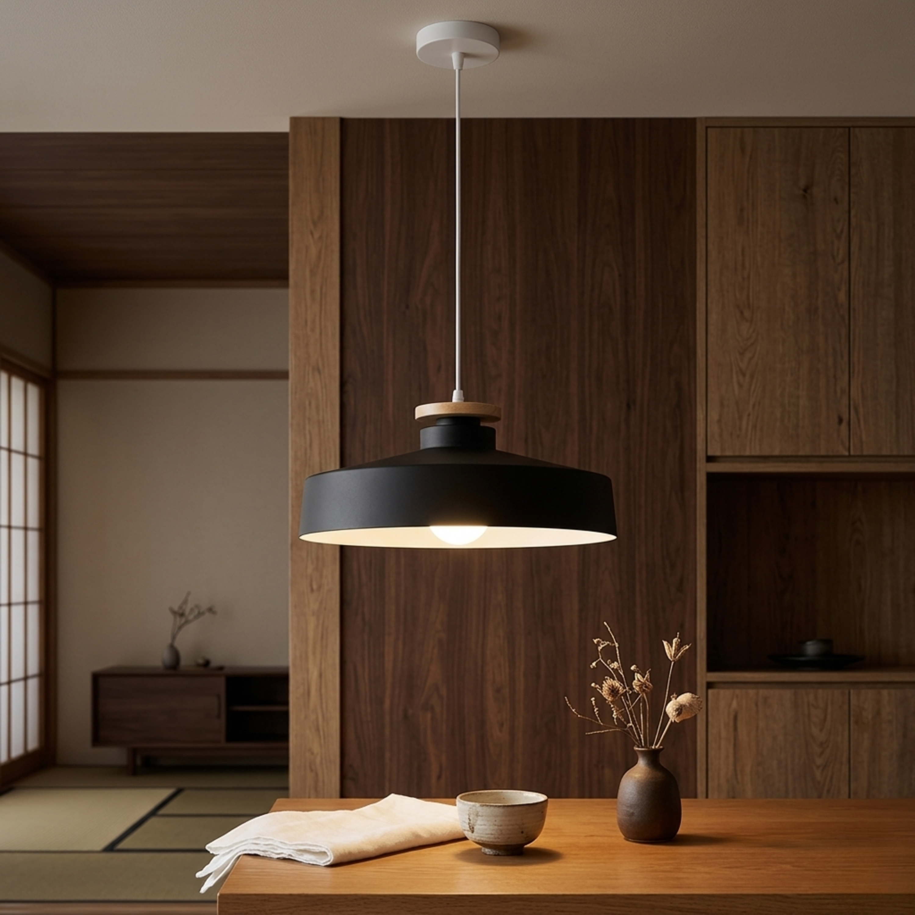 Black Iron LED Pendant Ceiling Light