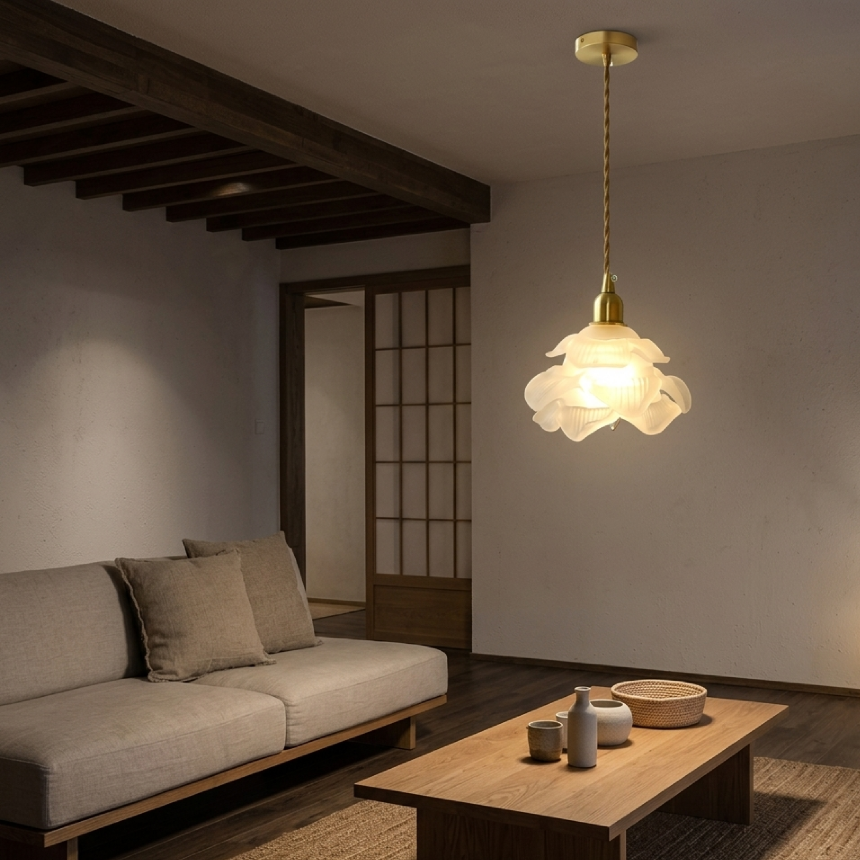 White Flower LED Pendant Ceiling Light