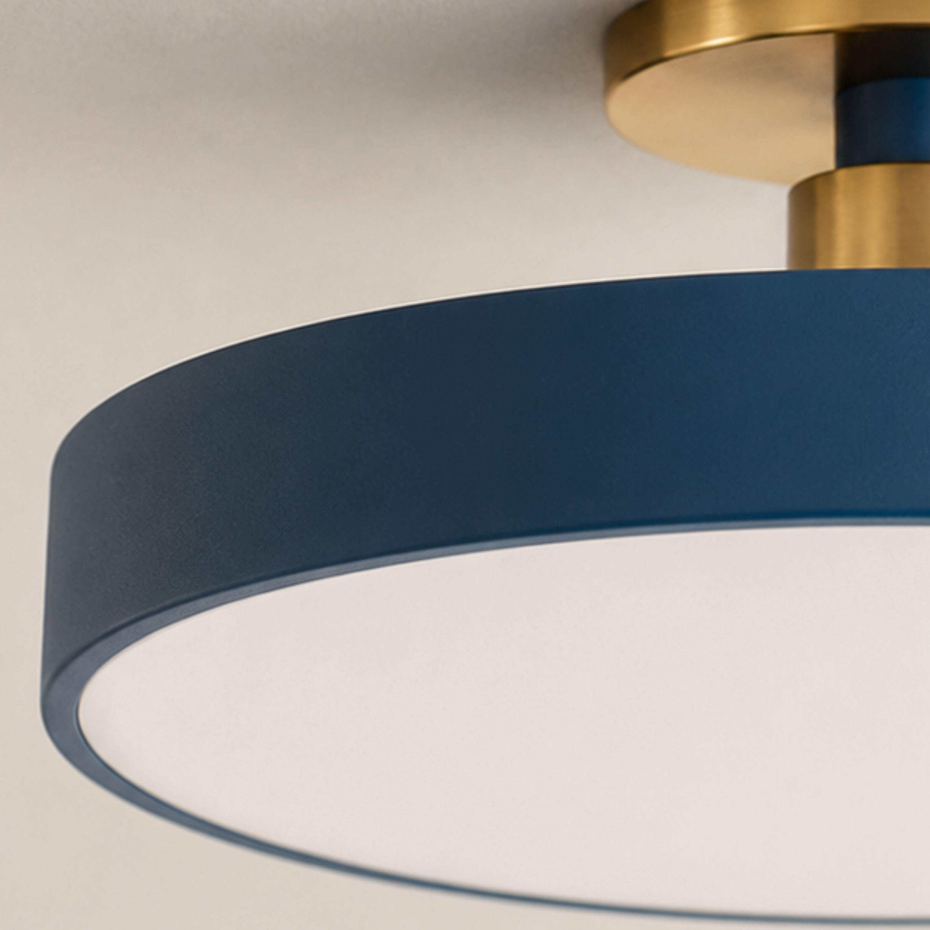 Round Nordic Semi-Flush Ceiling Light
