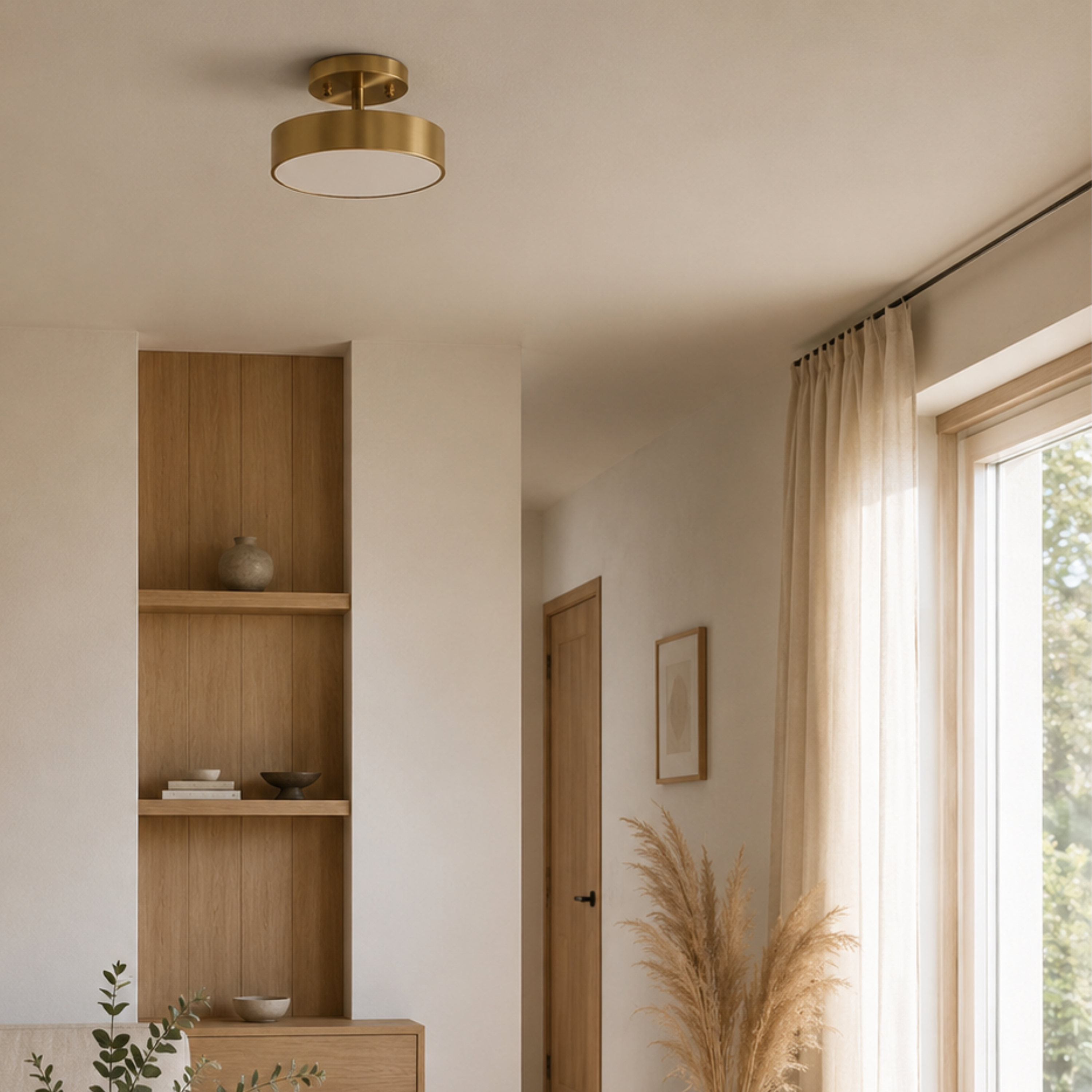 Modern Nordic Round Copper LED Ceiling Light