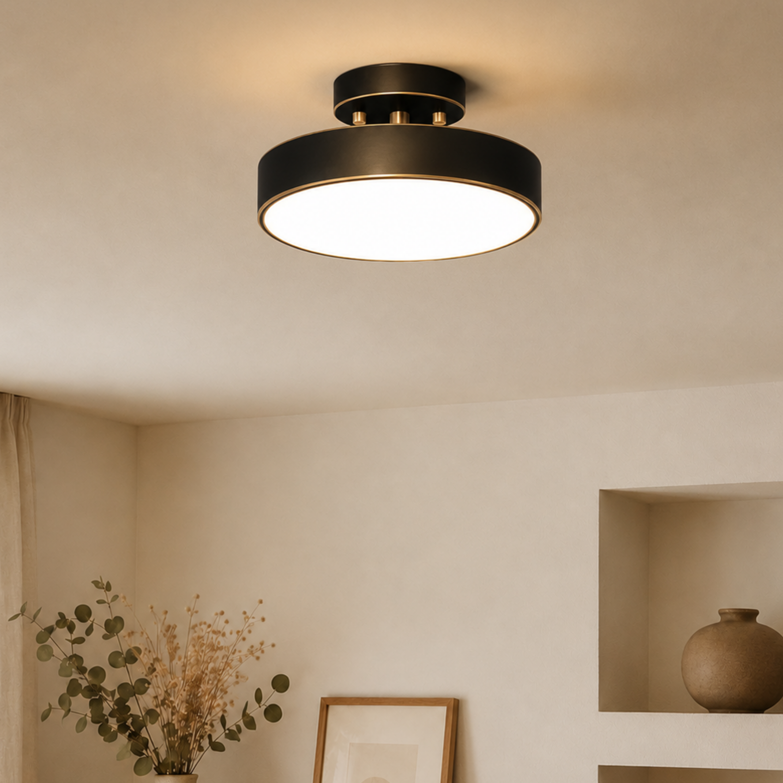 Modern Nordic Round Copper LED Ceiling Light