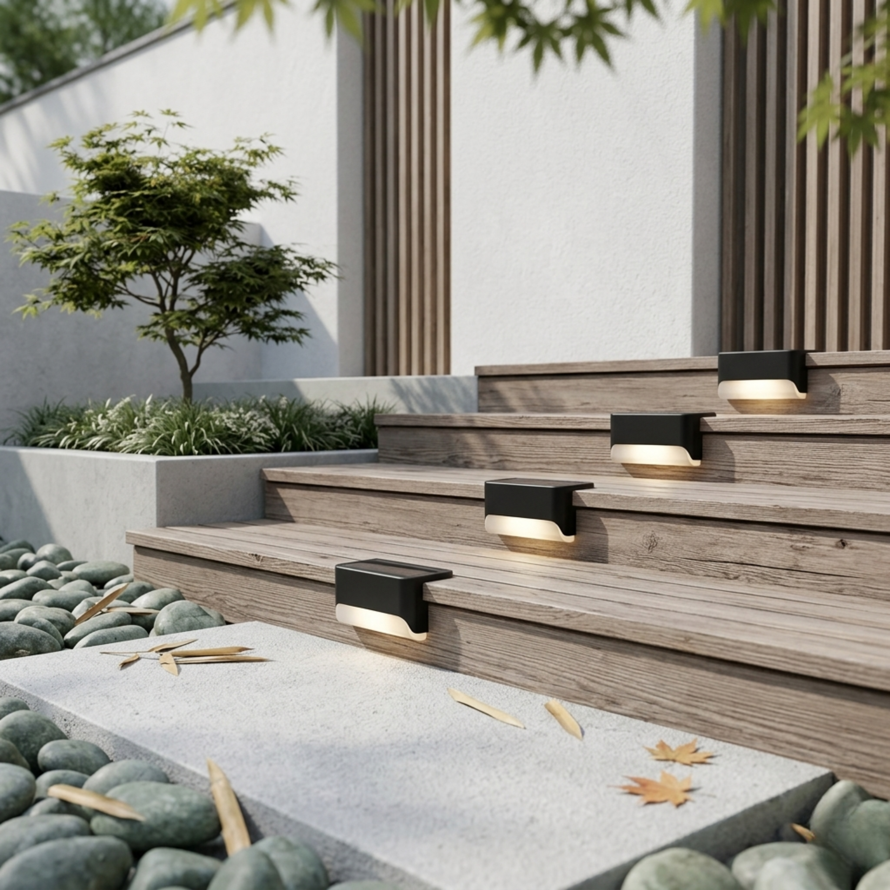 Solar Powered Stair Lighting