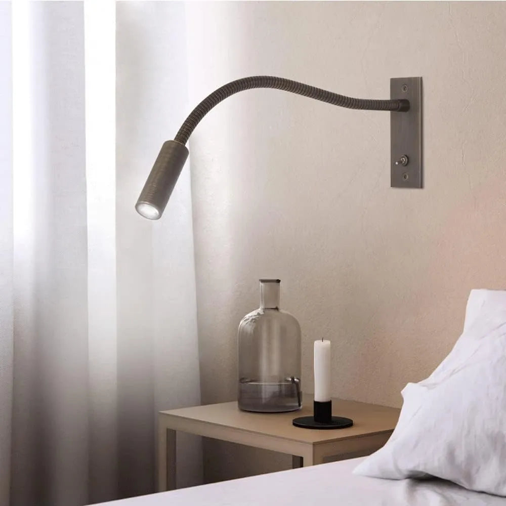 Adjustable Reading Wall Light Bronze Gooseneck Bedside LED Spotlight