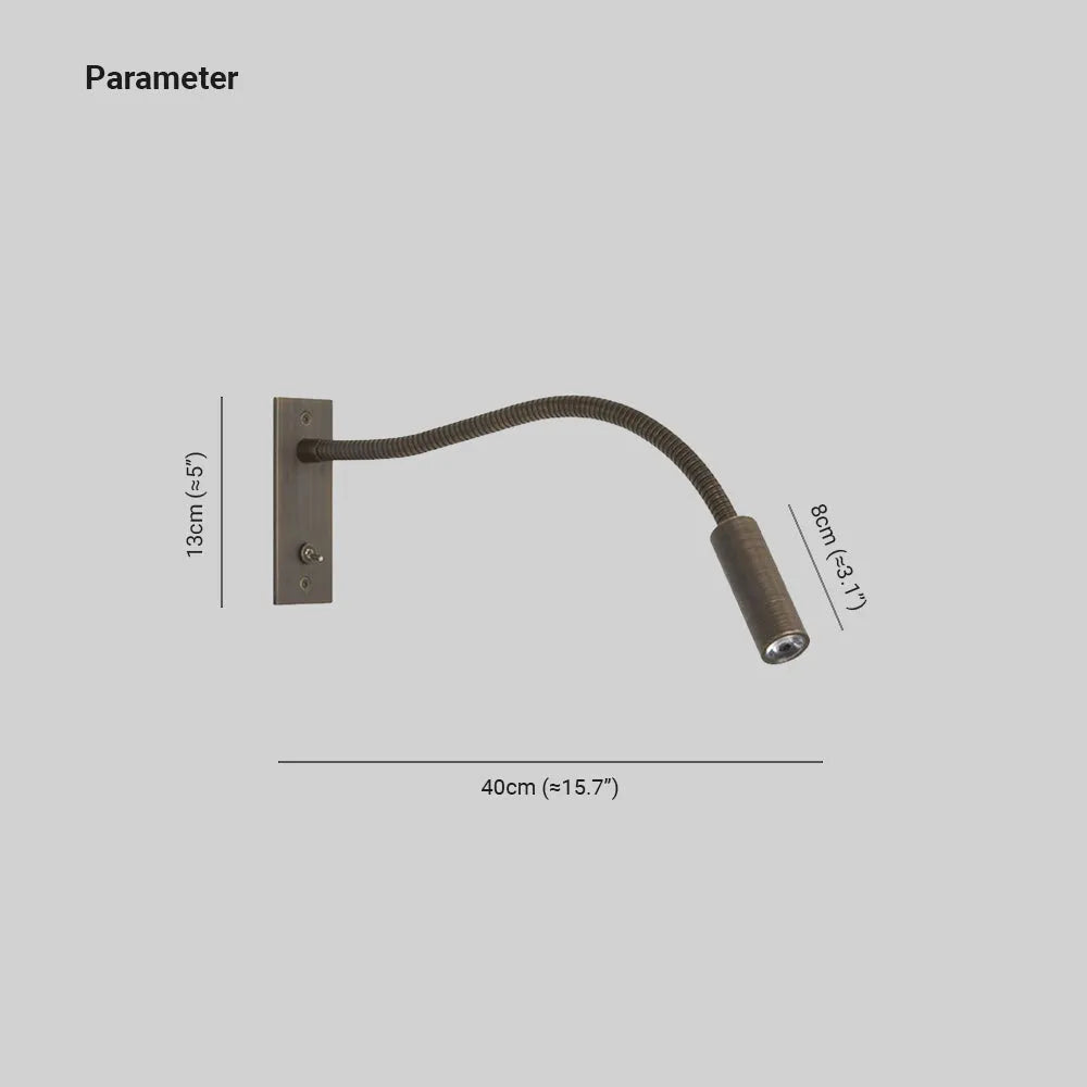 Adjustable Reading Wall Light Bronze Gooseneck Bedside LED Spotlight