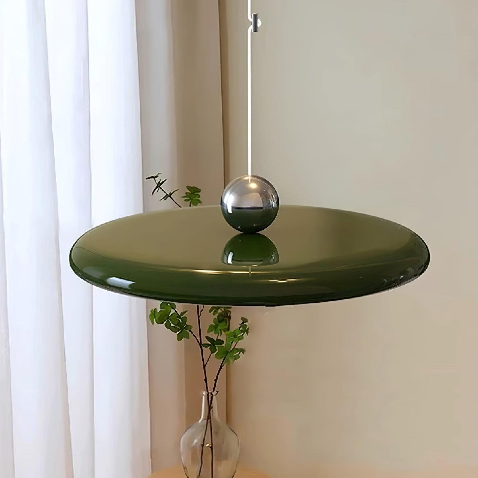 Adjustable Swing Arm Pendant Light Metal Disc Shade Integrated LED Dimmable