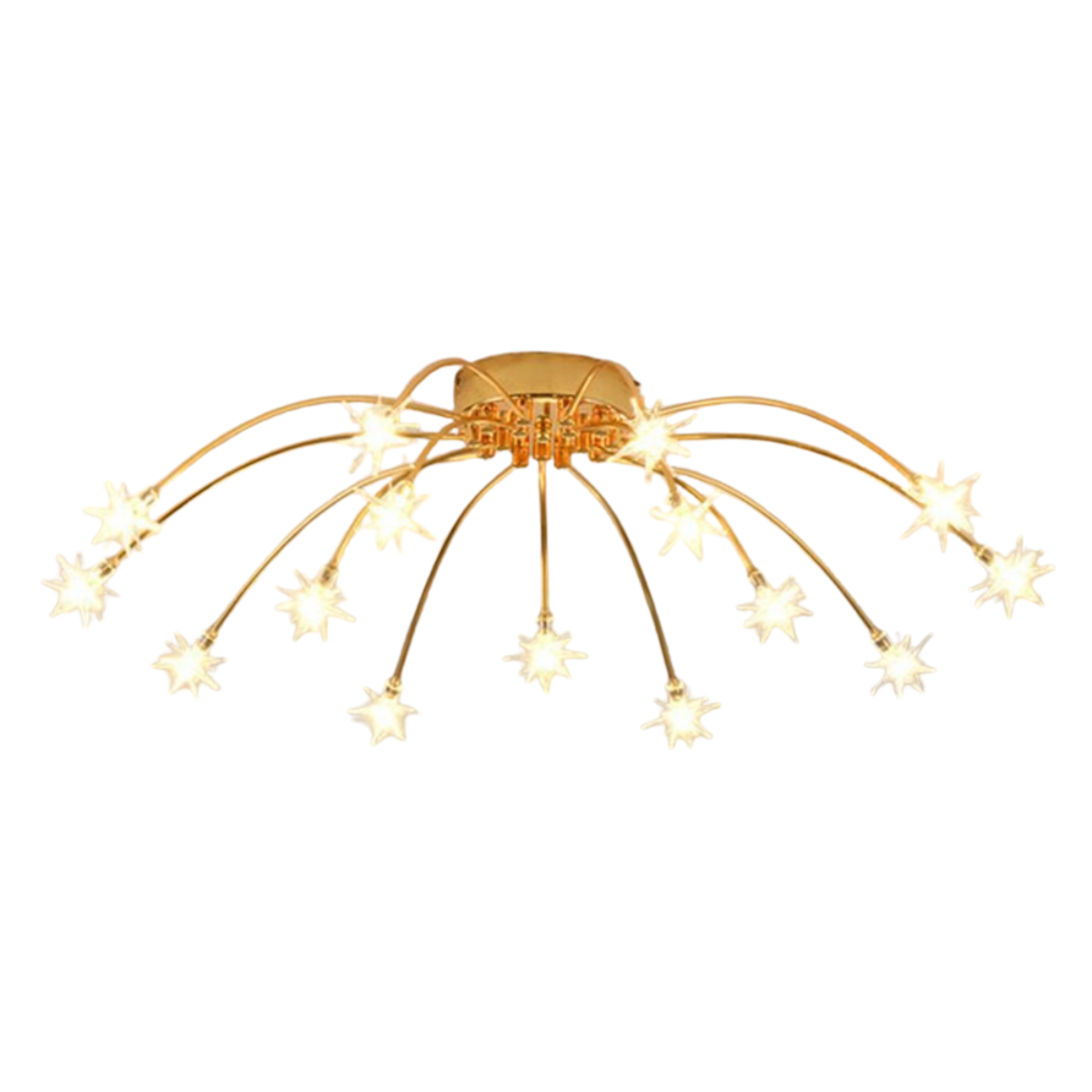 Art Deco Starburst Sputnik LED Ceiling Light With Star Shaped Light Points