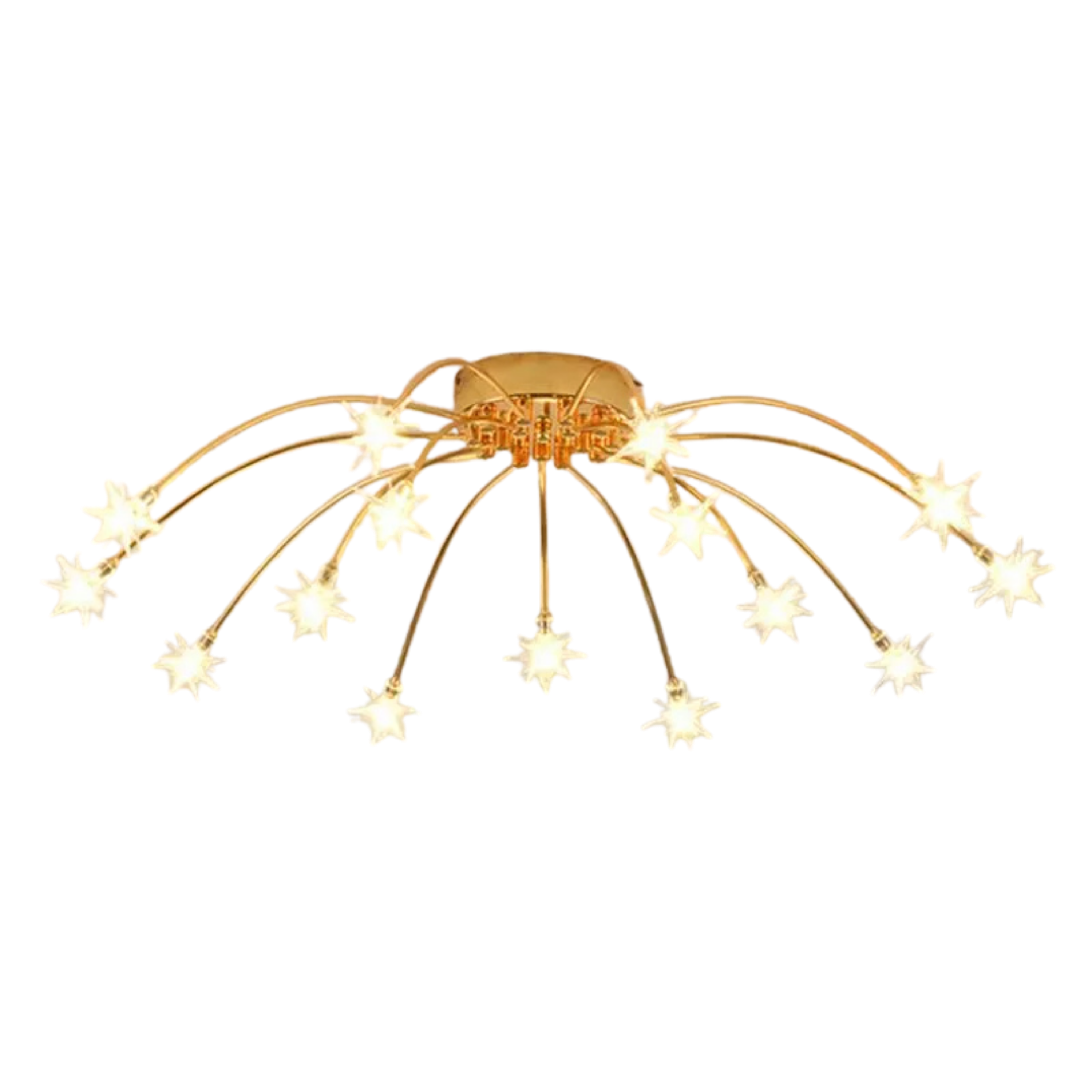 Art Deco Starburst Sputnik LED Ceiling Light With Star Shaped Light Points