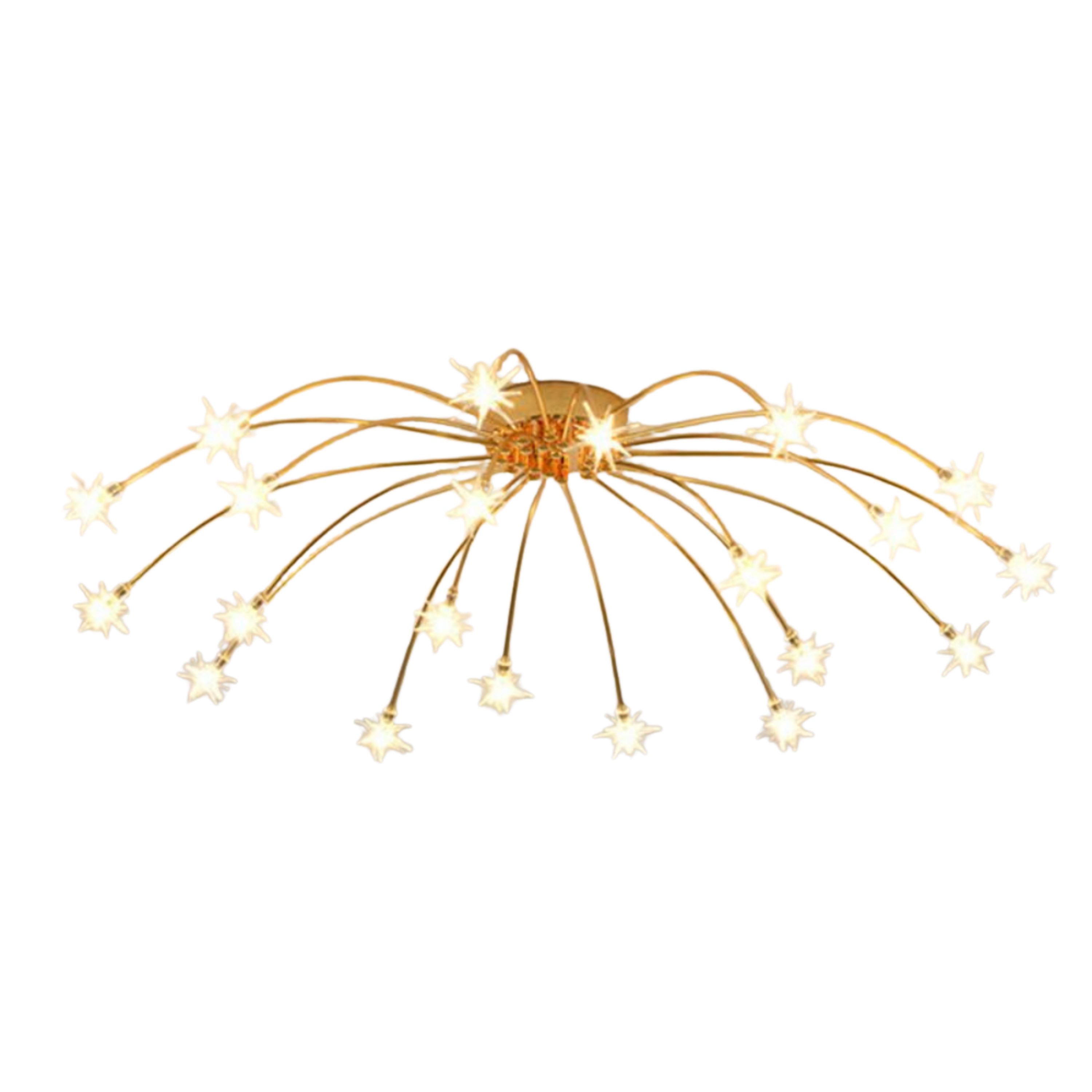 Art Deco Starburst Sputnik LED Ceiling Light With Star Shaped Light Points