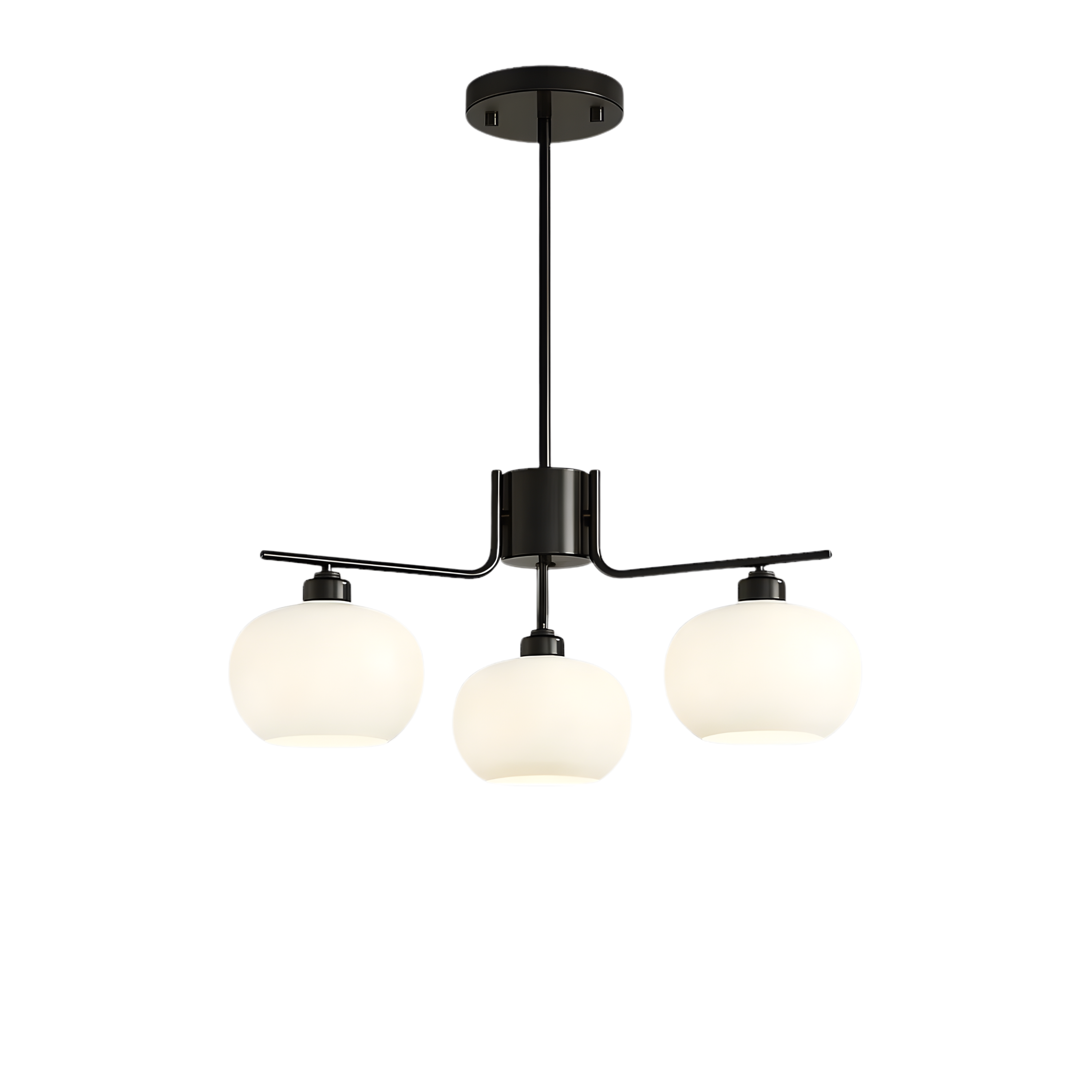Bauhaus Matt Glass Multi Arm Chandelier Ceiling Light