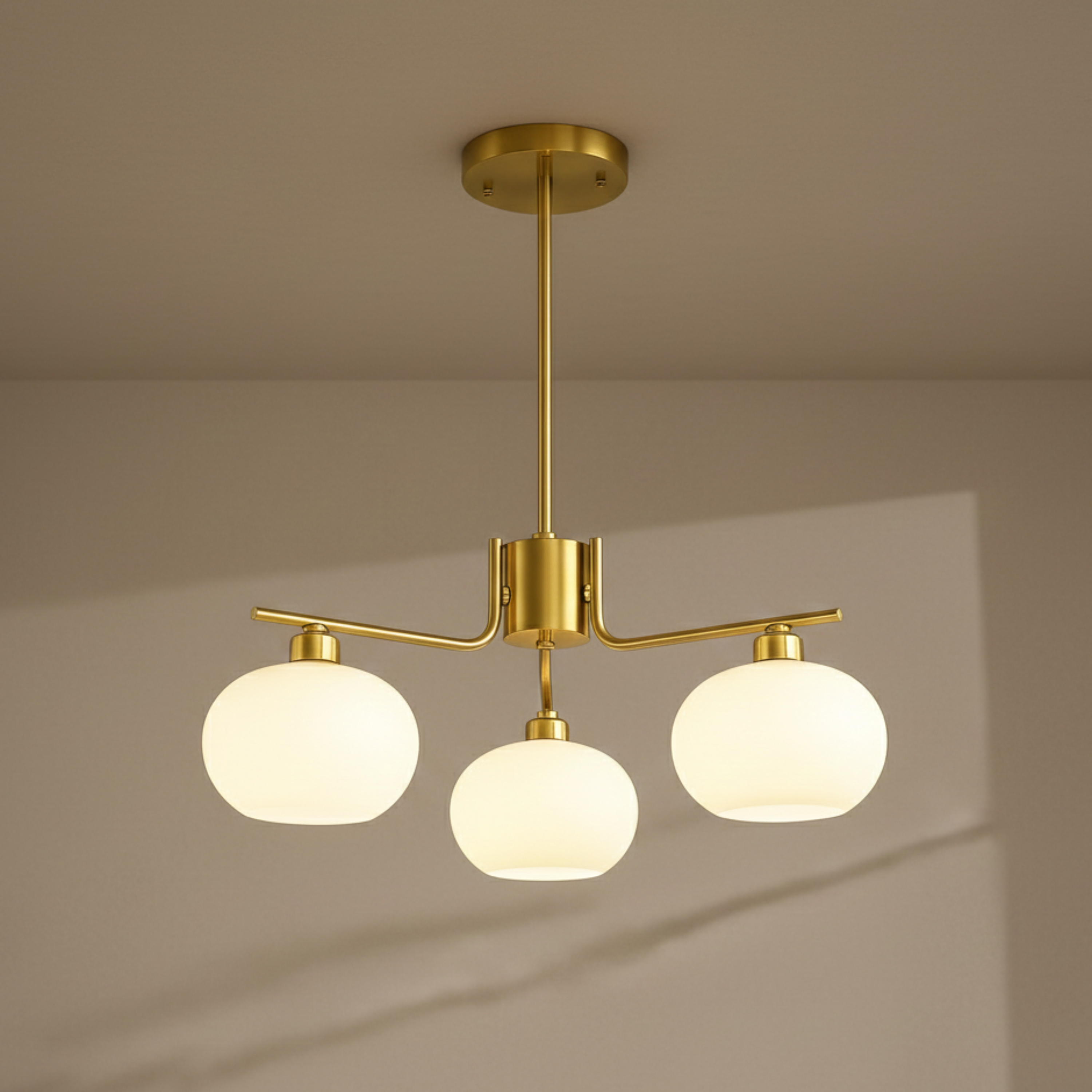 Bauhaus Matt Glass Multi Arm Chandelier Ceiling Light