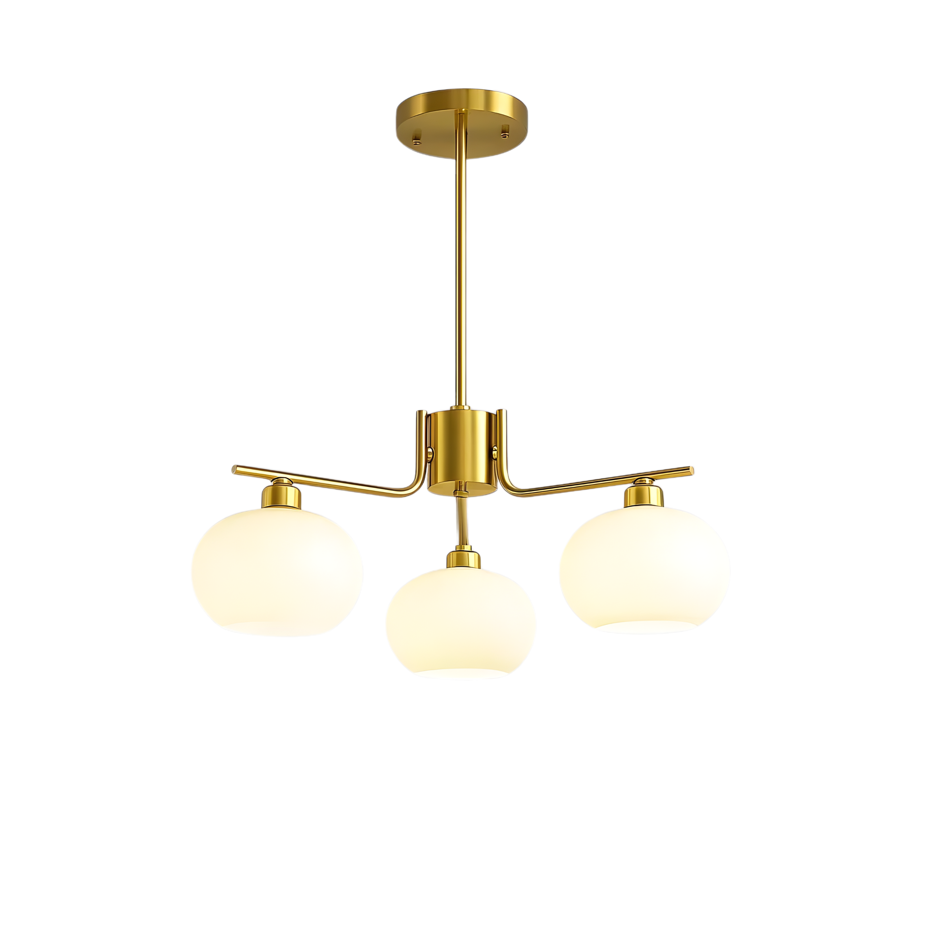 Bauhaus Matt Glass Multi Arm Chandelier Ceiling Light
