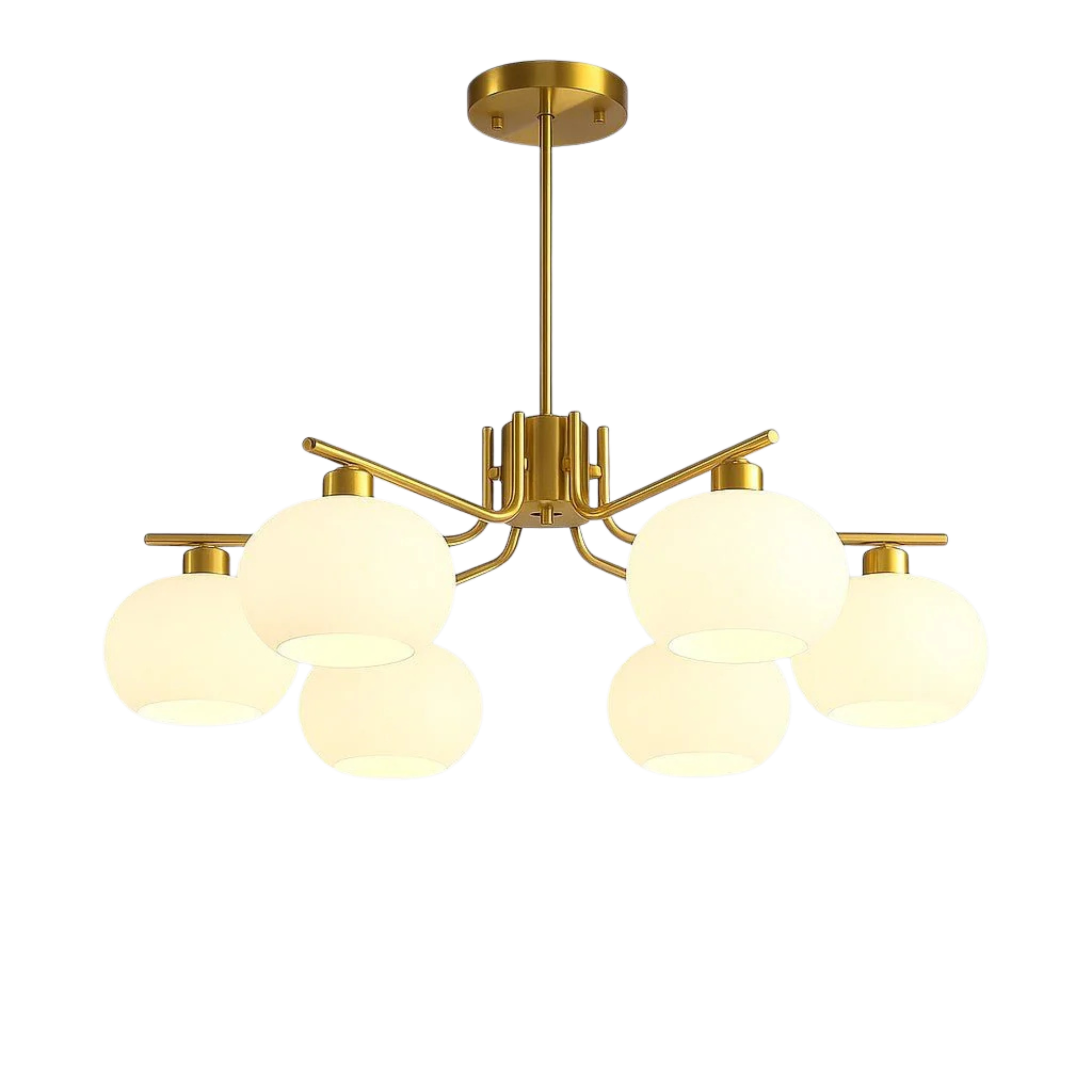 Bauhaus Matt Glass Multi Arm Chandelier Ceiling Light
