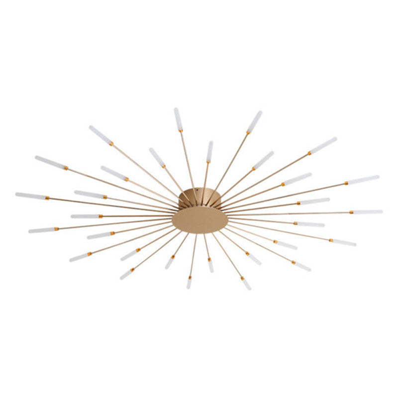 Black And Gold Firework Spiral Flush Mount LED Ceiling Light
