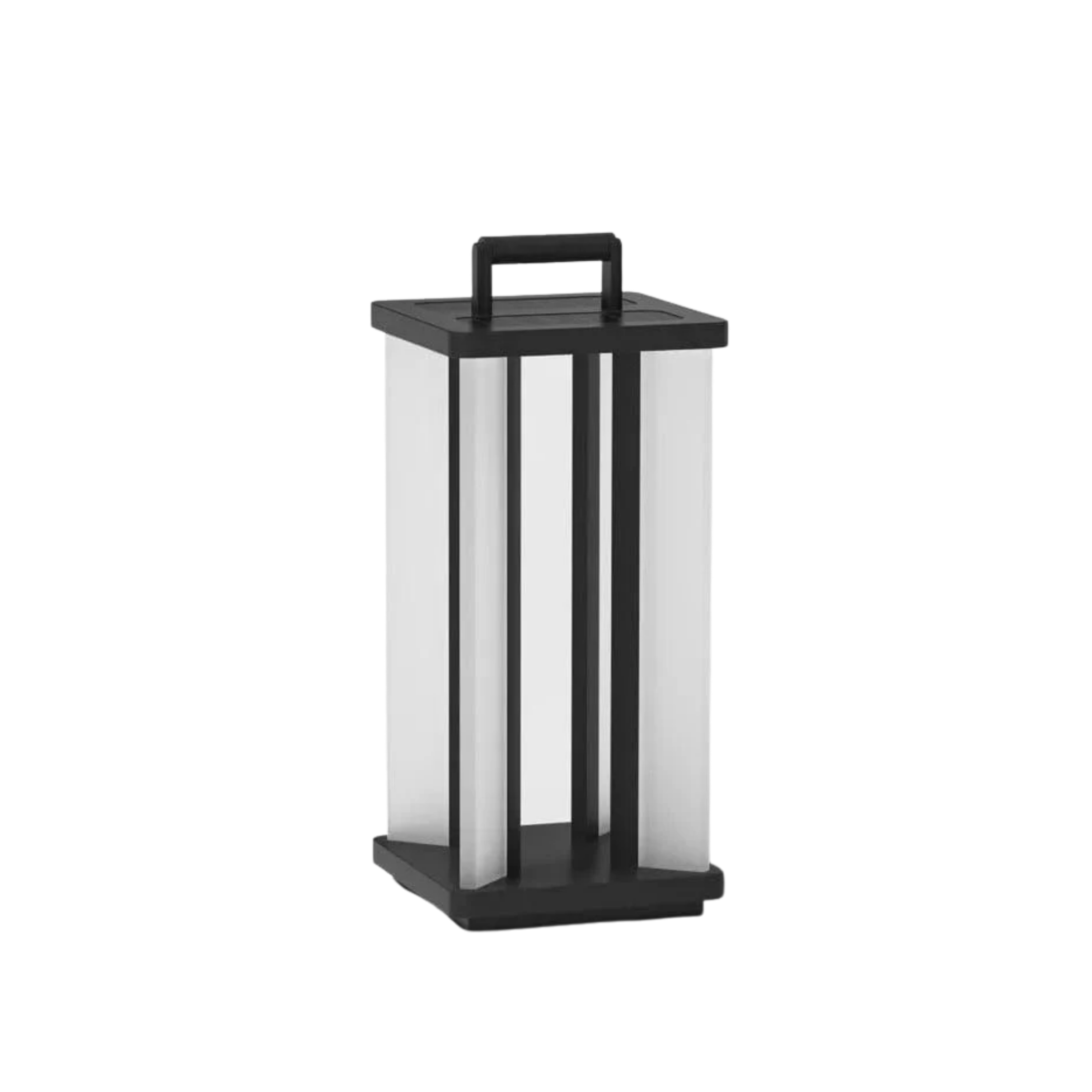 Black Lantern Solar Garden Light Cordless LED Outdoor Light