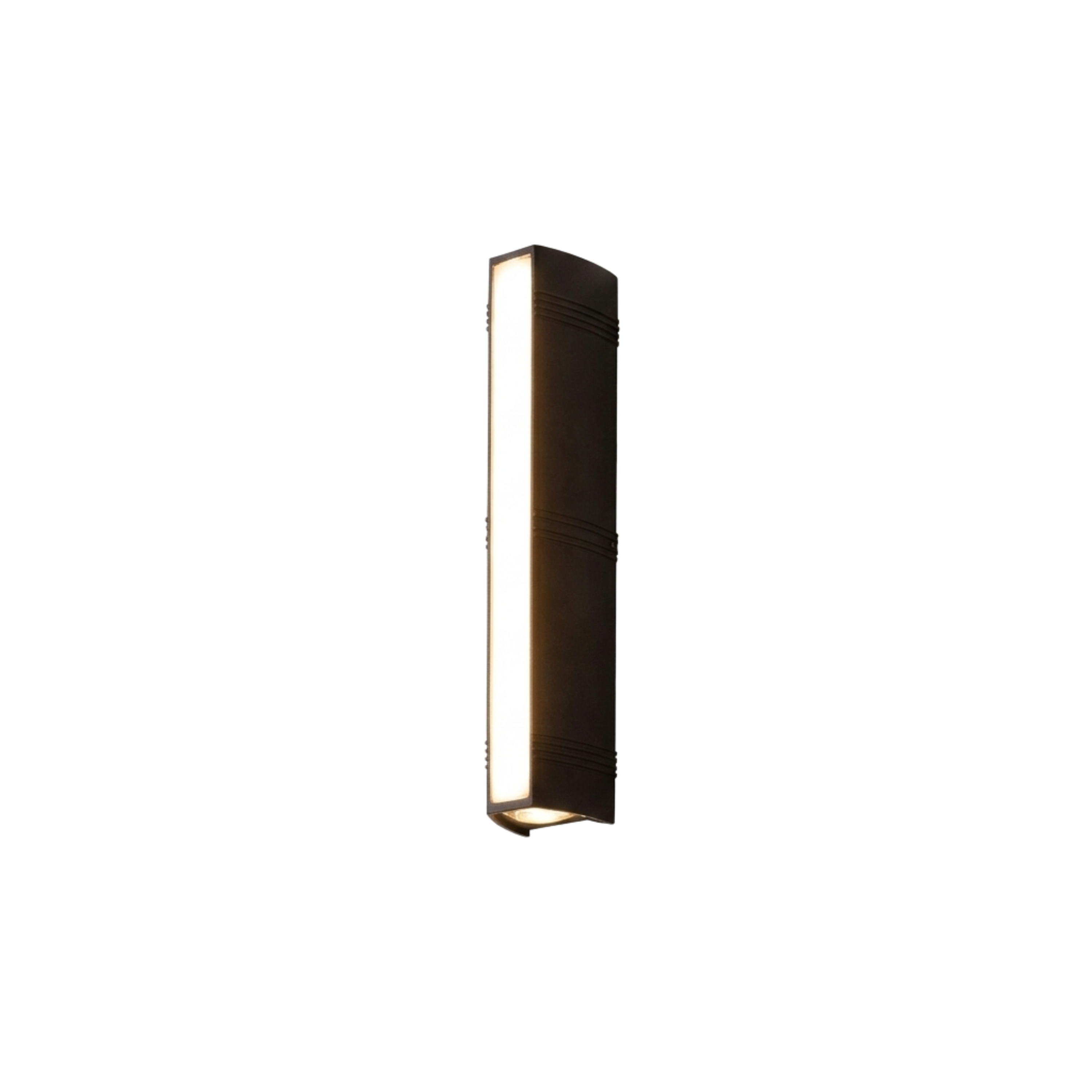 Black LED Outdoor Wall Light Rectangular Up Down Exterior Wall Sconce