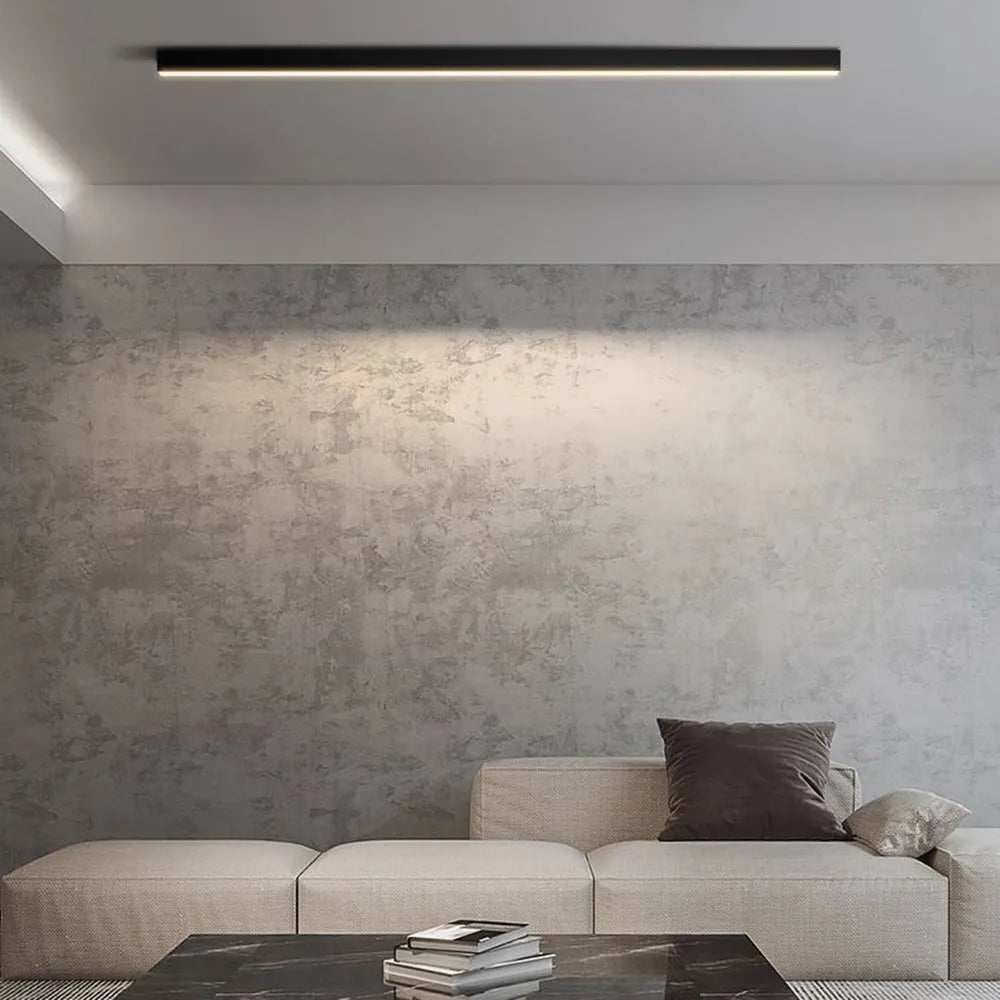 Black Linear LED Ceiling Light And Wall Light Minimalist Strip Bar